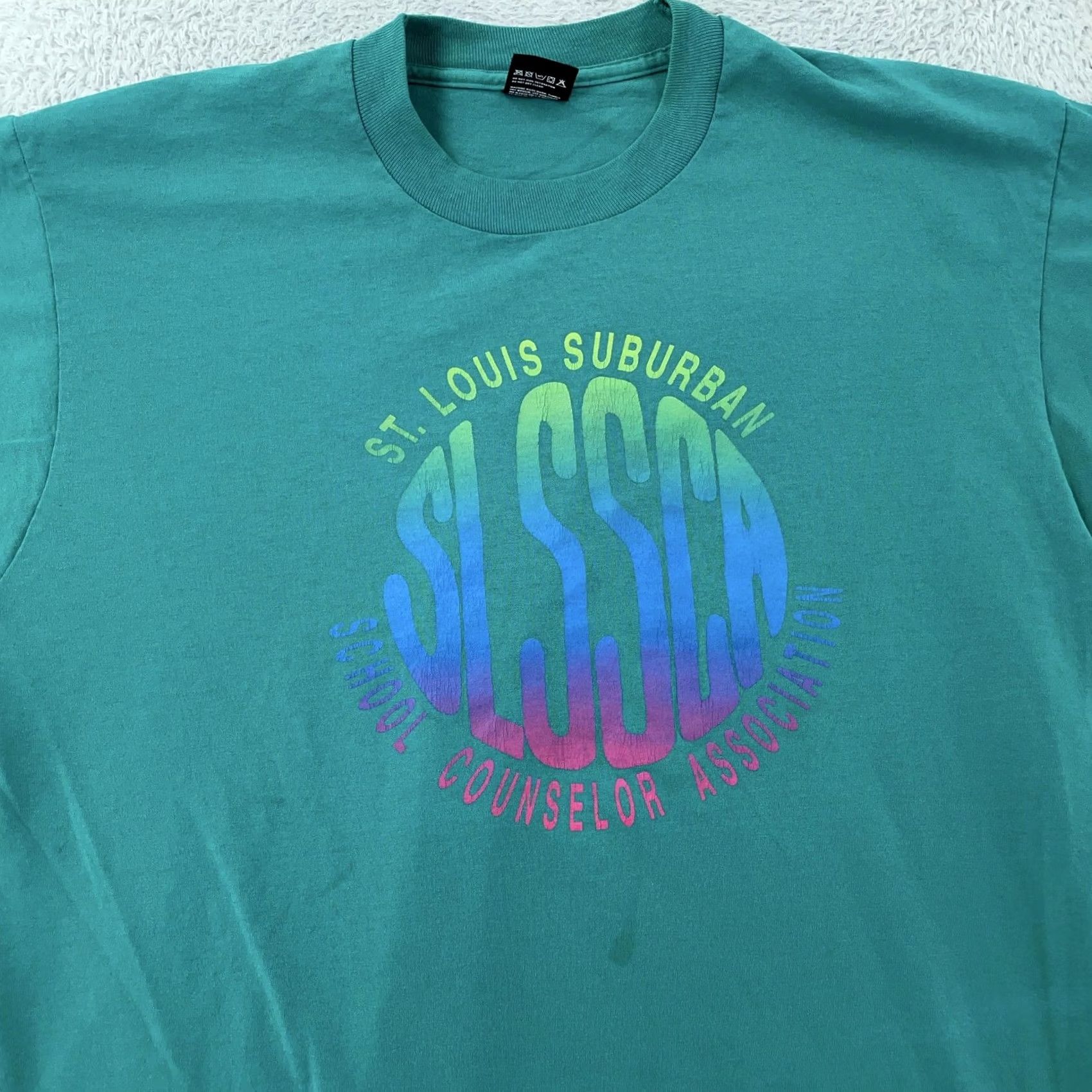 Vintage VINTAGE St. Louis School Counselor Association T-Shirt L Missouri Teacher 90s Screen Stars Best Green Graphic Print Cotton Polyester Men Size US L / EU 52-54 / 3 - 2 Thumbnail