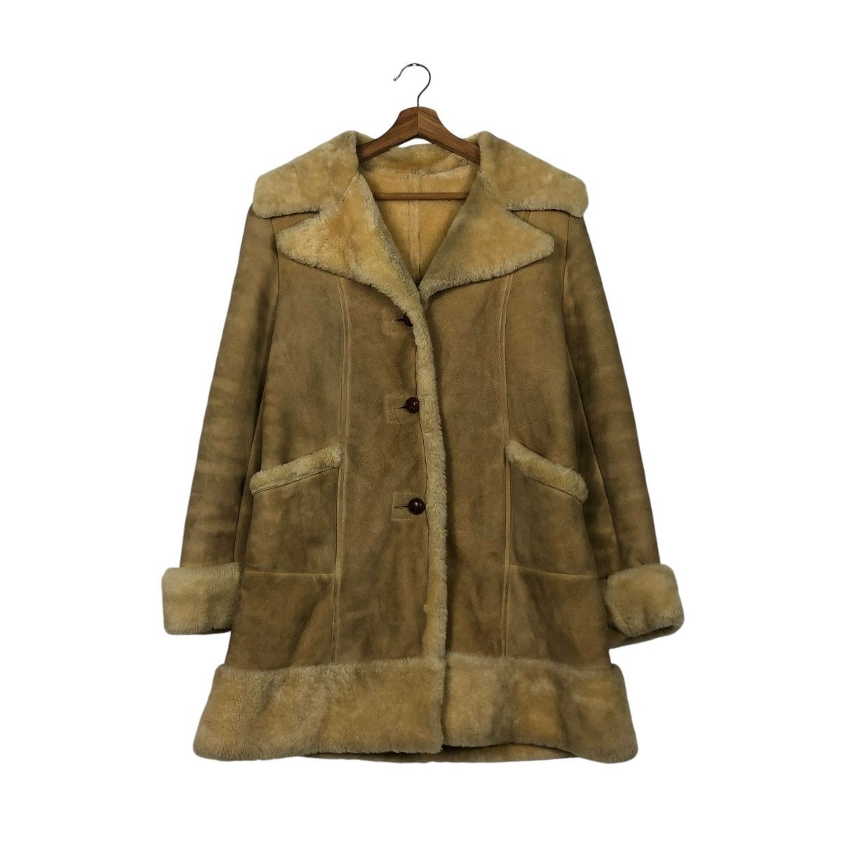 Vintage 🔥VINTAGE SHEARLING LEATHER JACKET MINK FUR BLANKET SCULLY Size US S / EU 44-46 / 1 - 3 Thumbnail