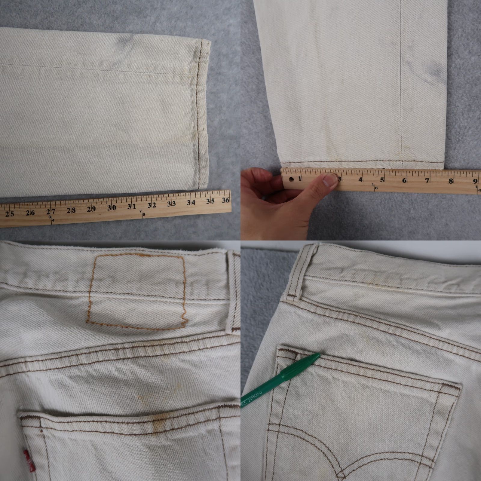 Levi's VINTAGE Levi's 501 Jeans Mens Beige 32x36 Straight Denim Regular Belt Loops 5-Pocket USA 90s USA Theme 90s Size US 32 / EU 48 - 9 Thumbnail