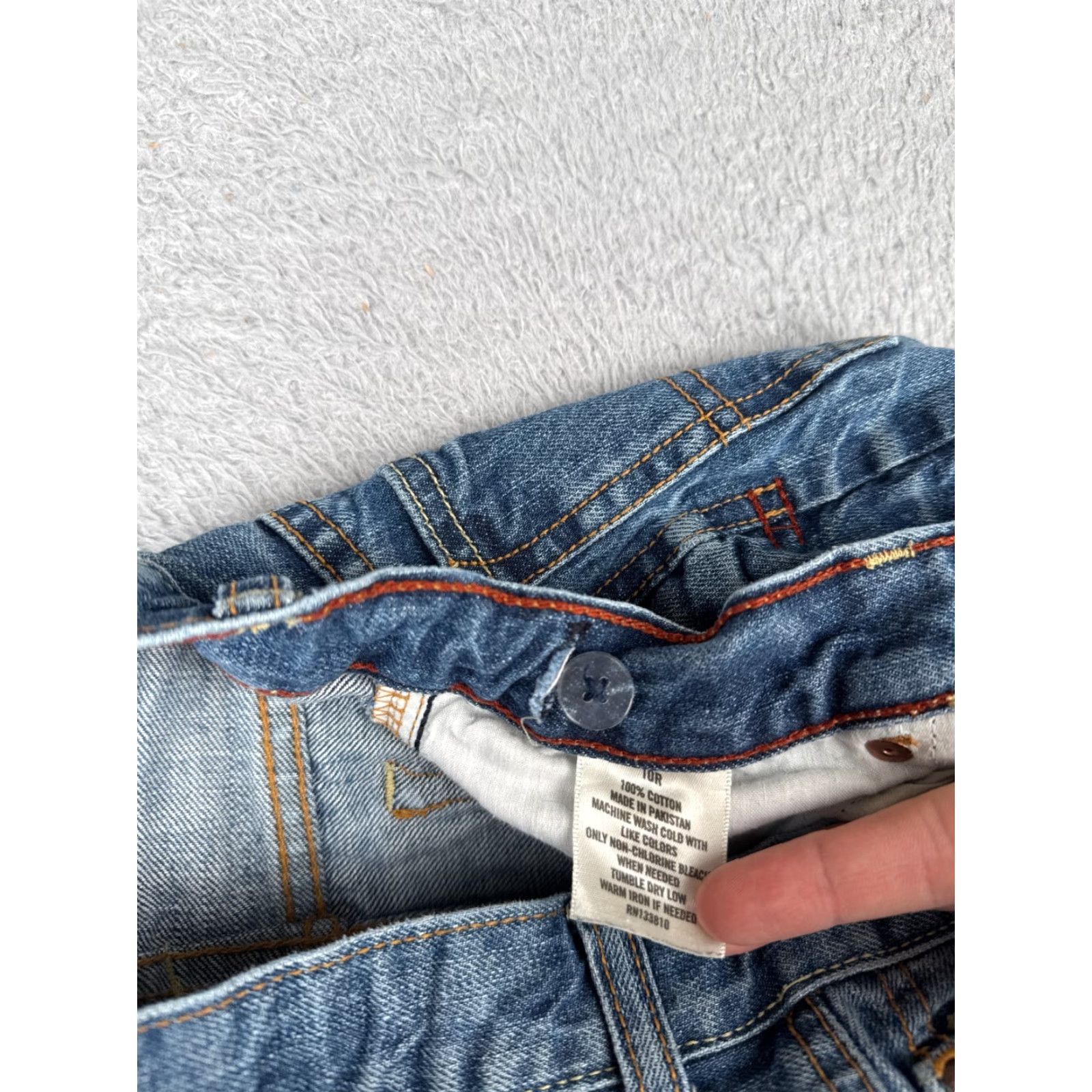 Vintage Aéropostale Jeans Womens Bootcut Denim 24x24 Blue 100% Cotton Low Rise 24in Inseam Distressed Elastic Waist Stretch Slim Regular Mens Womens Size 42" / US 20 - 7 Thumbnail