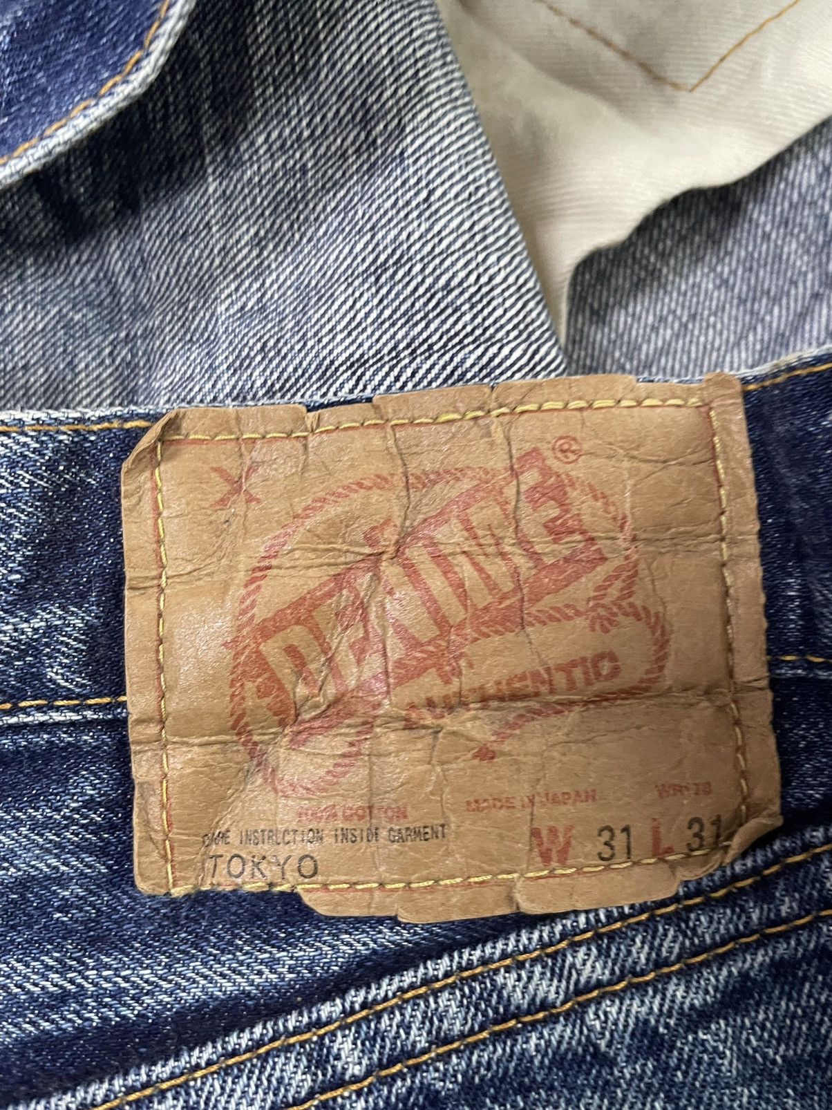 Denime × Vintage Vintage Denime x Shiprs Selvedge Distresed Denim Size US 31 - 16 Thumbnail