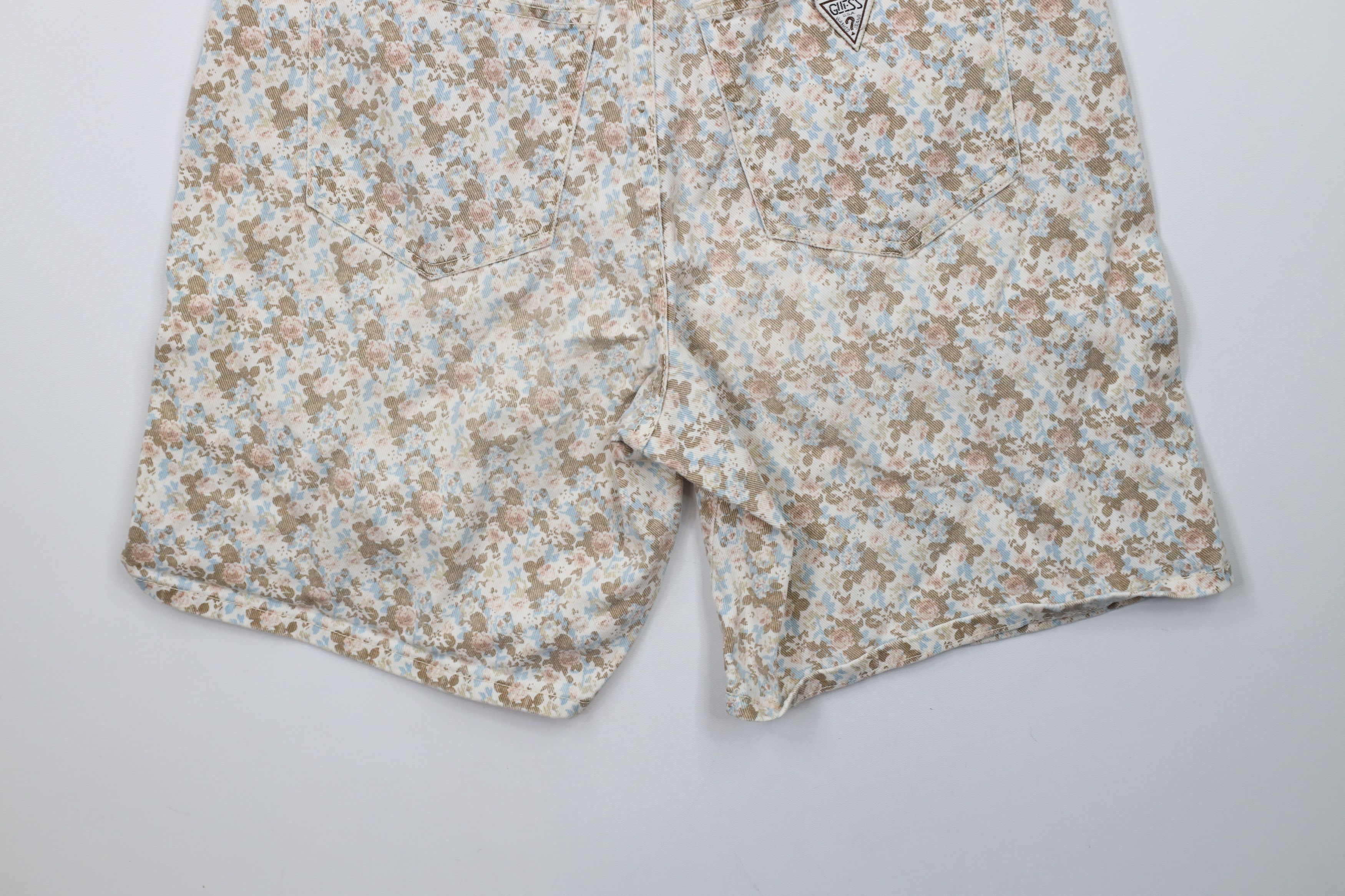Guess × Vintage Vintage 90s Guess All Over Print Button Fly Denim Shorts USA Size 26" / US 2 / IT 38 - 11 Thumbnail