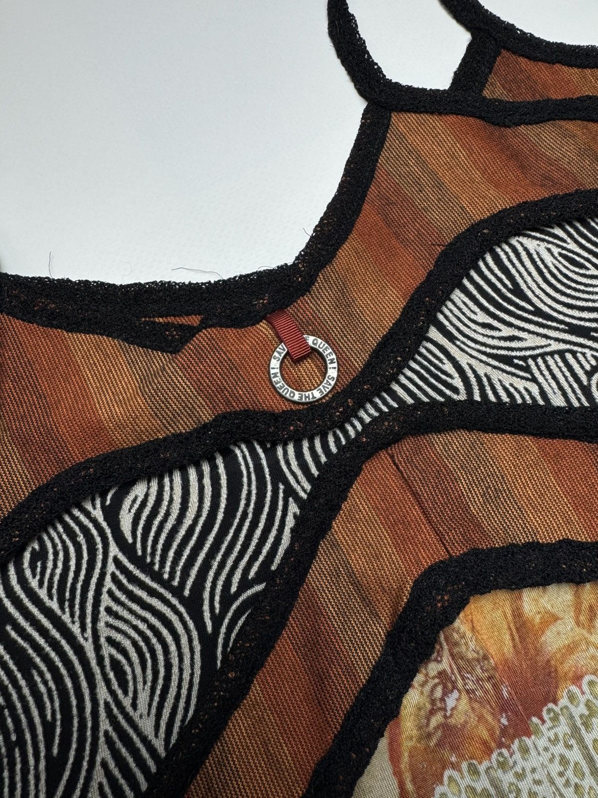 Japanese Brand Save The Queen! Graphic Mesh Layered Maxi Dress - Size L Size L / US 10 / IT 46 - 11 Thumbnail
