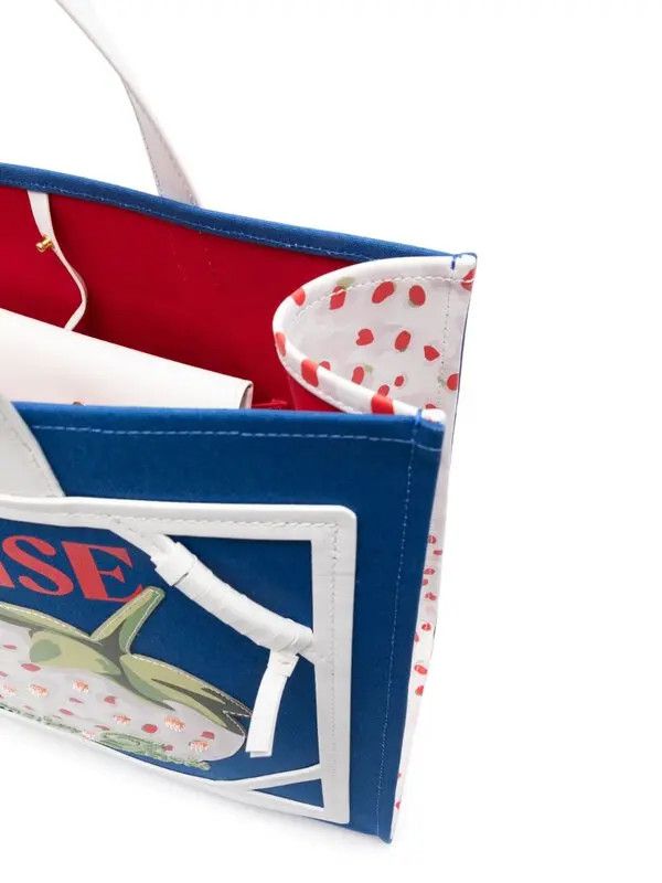 Balmain o1s1wg111225 Size:OS/La Fraise Tote Bag in Blue/White Size ONE SIZE - 4 Thumbnail