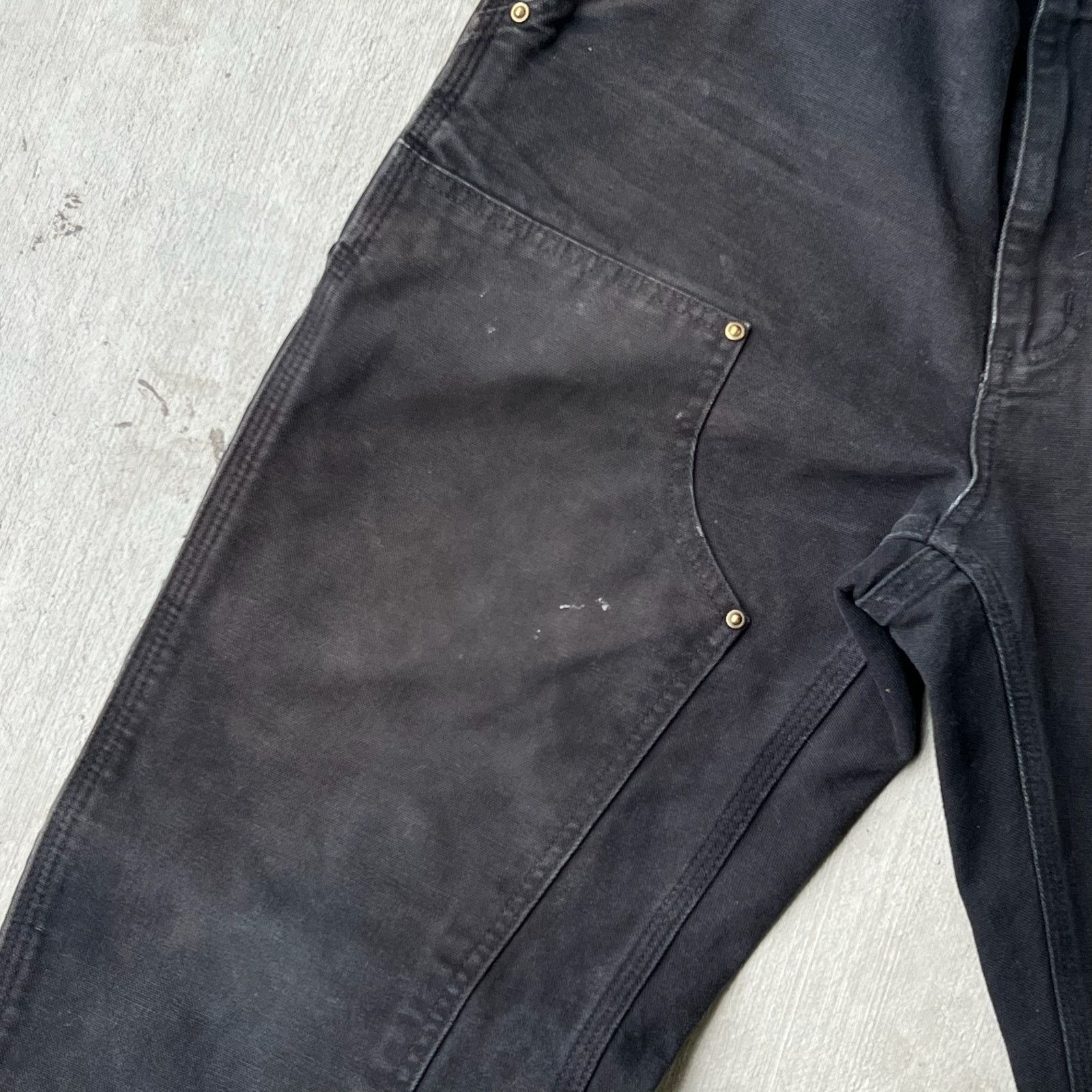 Carhartt × Vintage Carhartt faded black double knee work wear carpenter pants Size US 33 - 9 Thumbnail