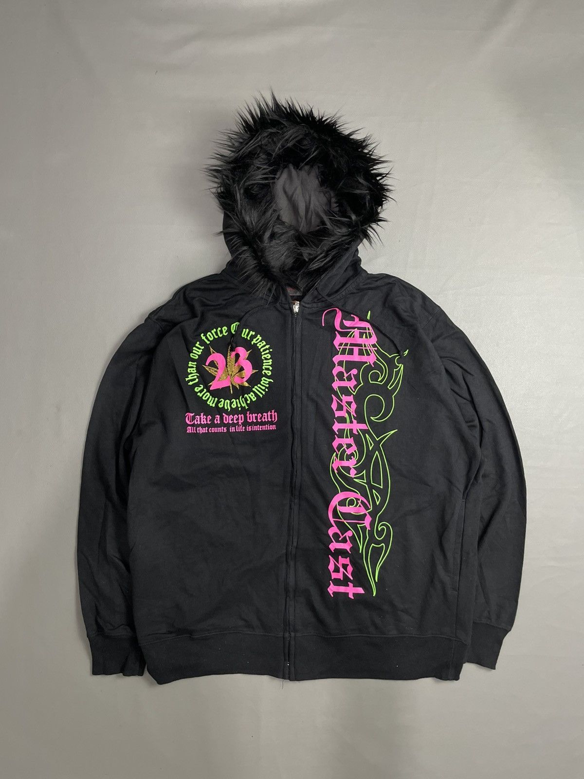 Japanese Brand Master Cast Poem Zip Fur Hoodie Size US XL / EU 56 / 4 - 1 Thumbnail