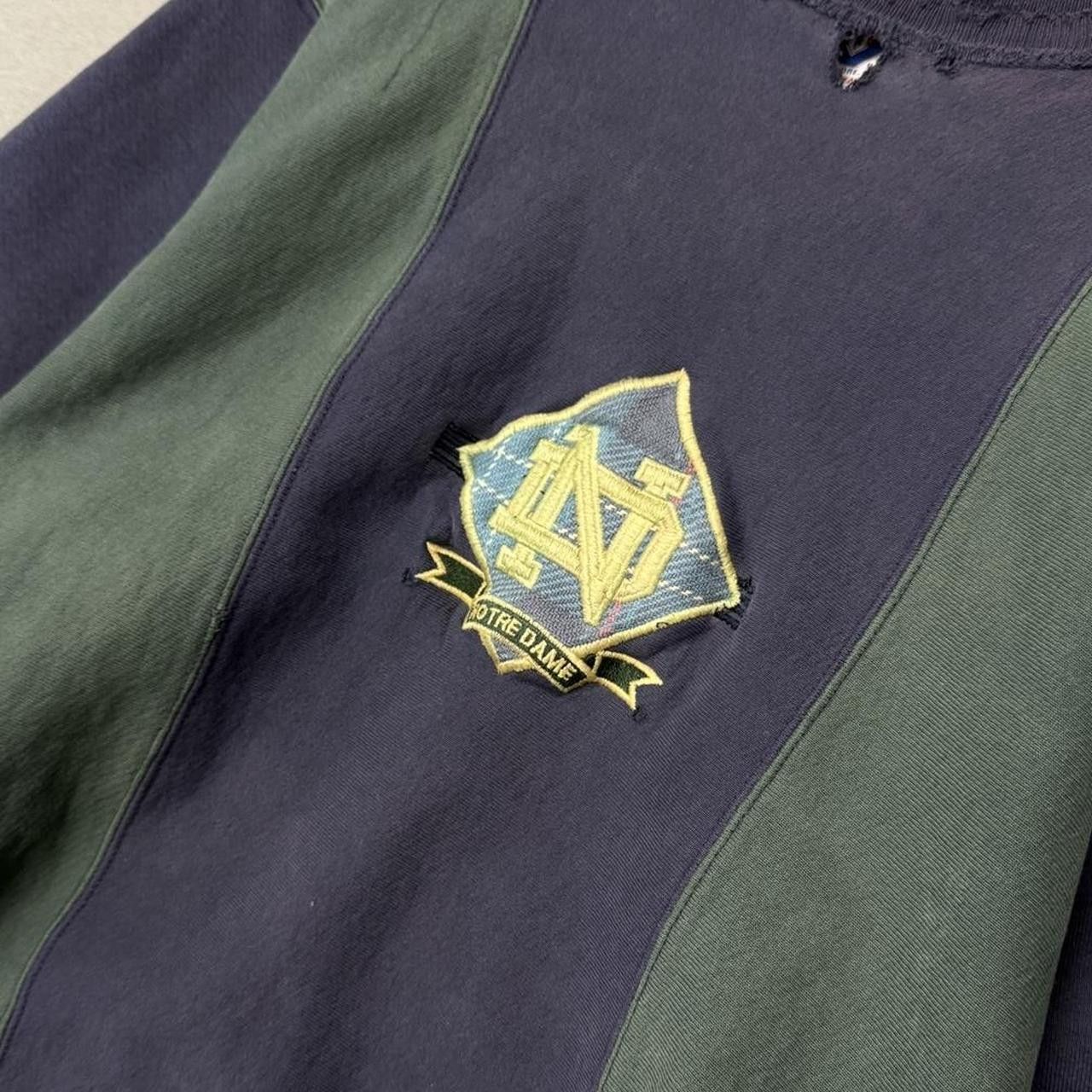 Vintage Notre Dame 90s Rugby Style Thrashed Sweatshirt XXL Size US XXL / EU 58 / 5 - 4 Thumbnail