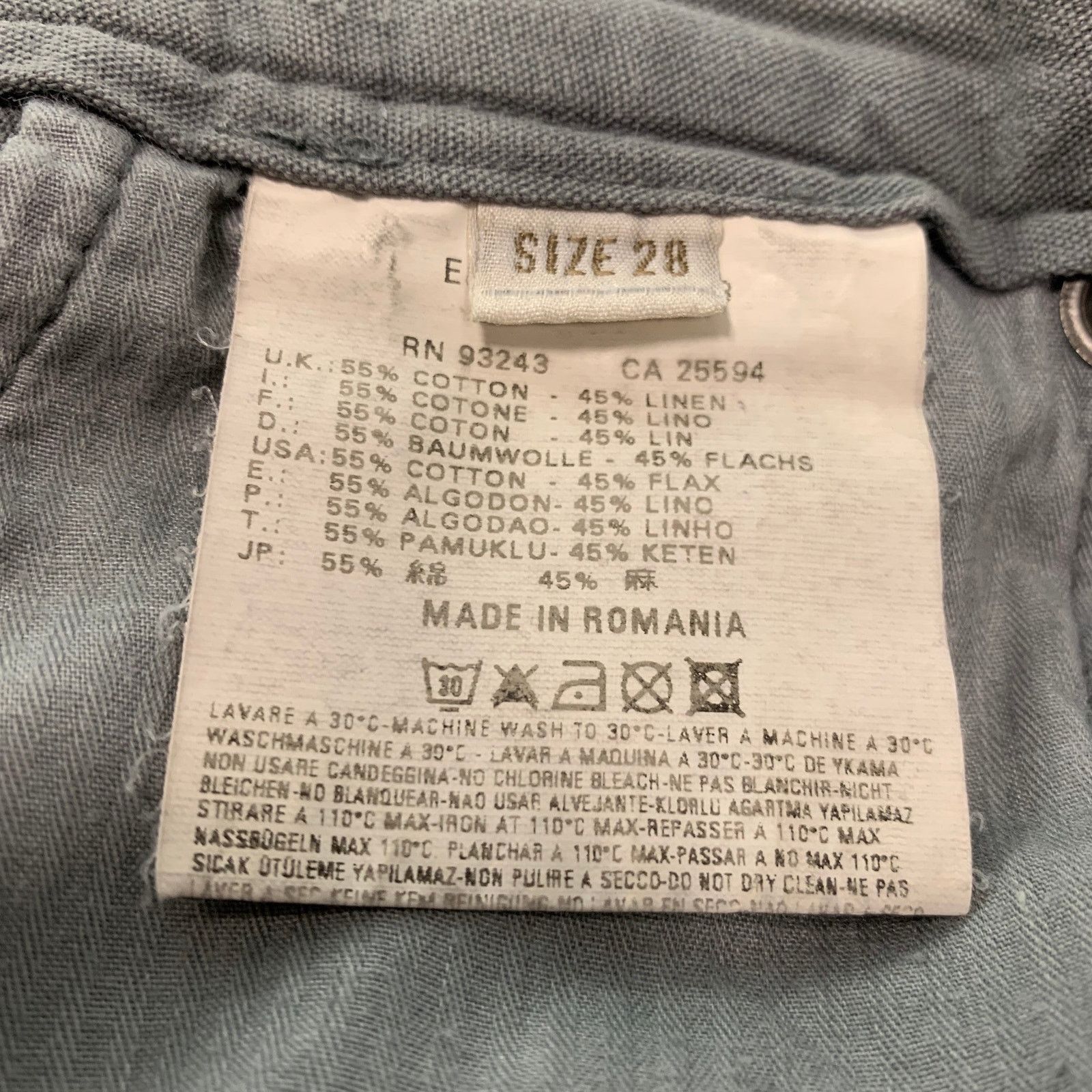 Diesel DIESEL Size 28 Grey Cotton Linen Button Fly Casual Pants Size US 28 / EU 44 - 7 Thumbnail
