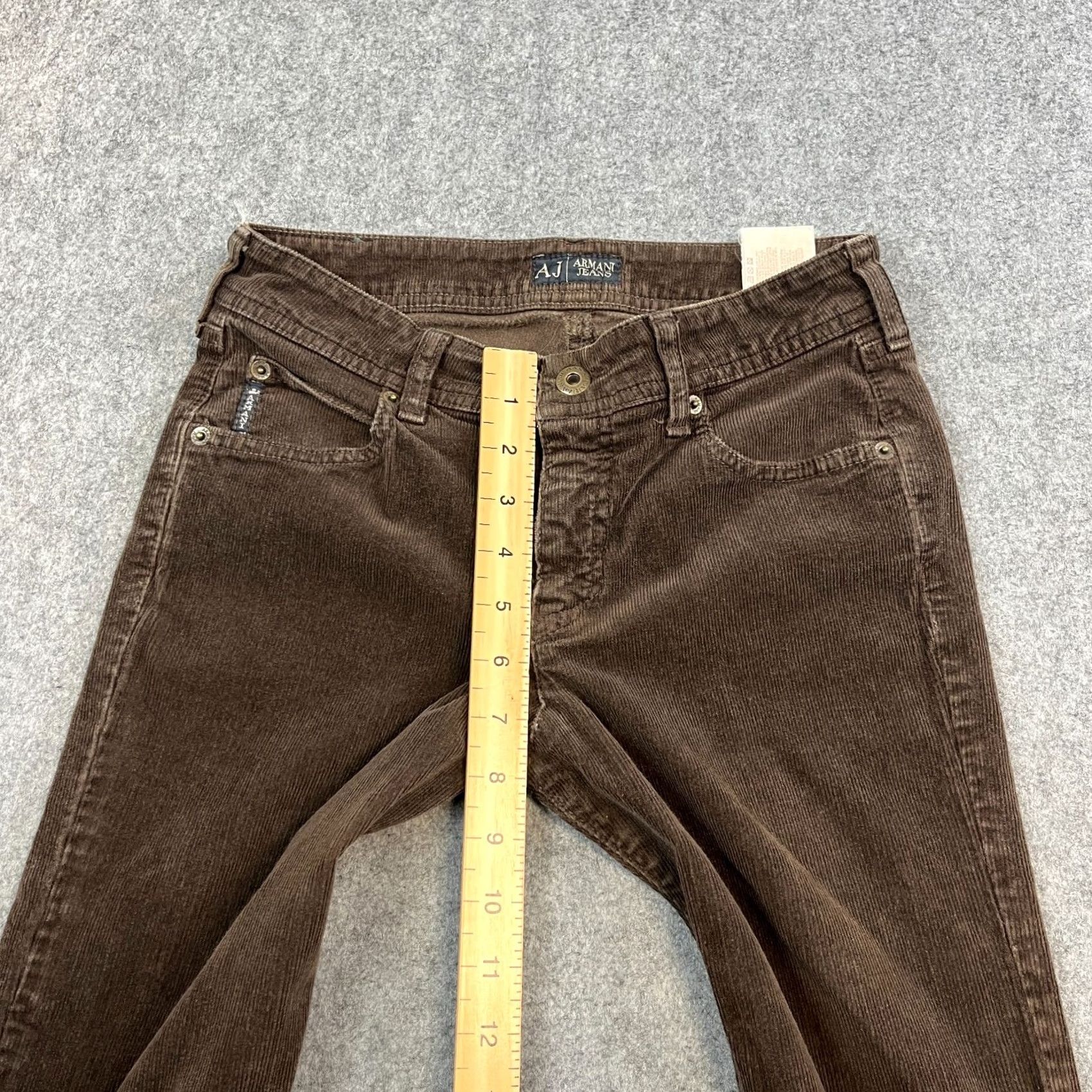 Armani Armani Womens Corduroy Jeans Slim Fit 27 30 UK 8 Brown Vintage Stretch Tapered 5-Pocket Denim Jeans Womens" Size 30" / US 8 / IT 44 - 6 Thumbnail