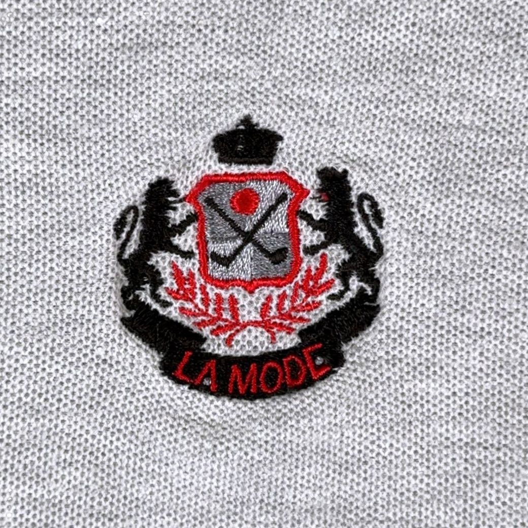 Vintage VINTAGE La Mode Polo Shirt Gray Adult LARGE USA Made 90s Golf Crest Shirt Mens Size US L / EU 52-54 / 3 - 3 Thumbnail