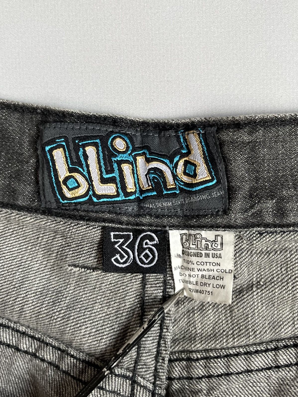 Blind Skateboards × Vintage Blind Skateboards Grey Baggy Distressed Usa Button Pants Size US 36 / EU 52 - 7 Thumbnail