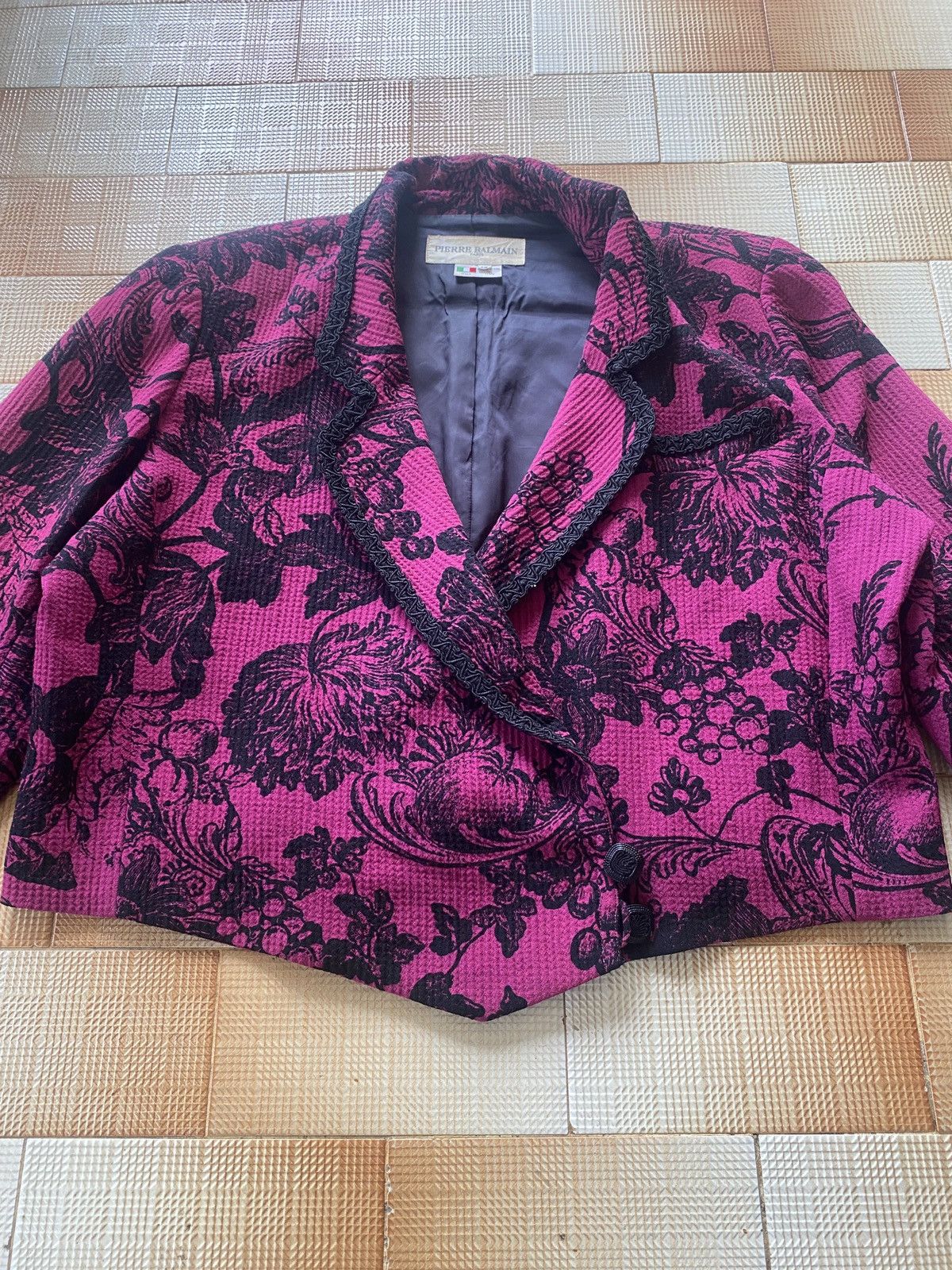 Balmain × Pierre Balmain Vintage pierre balmain cropped jacket Size XL / US 12-14 / IT 48-50 - 14 Thumbnail