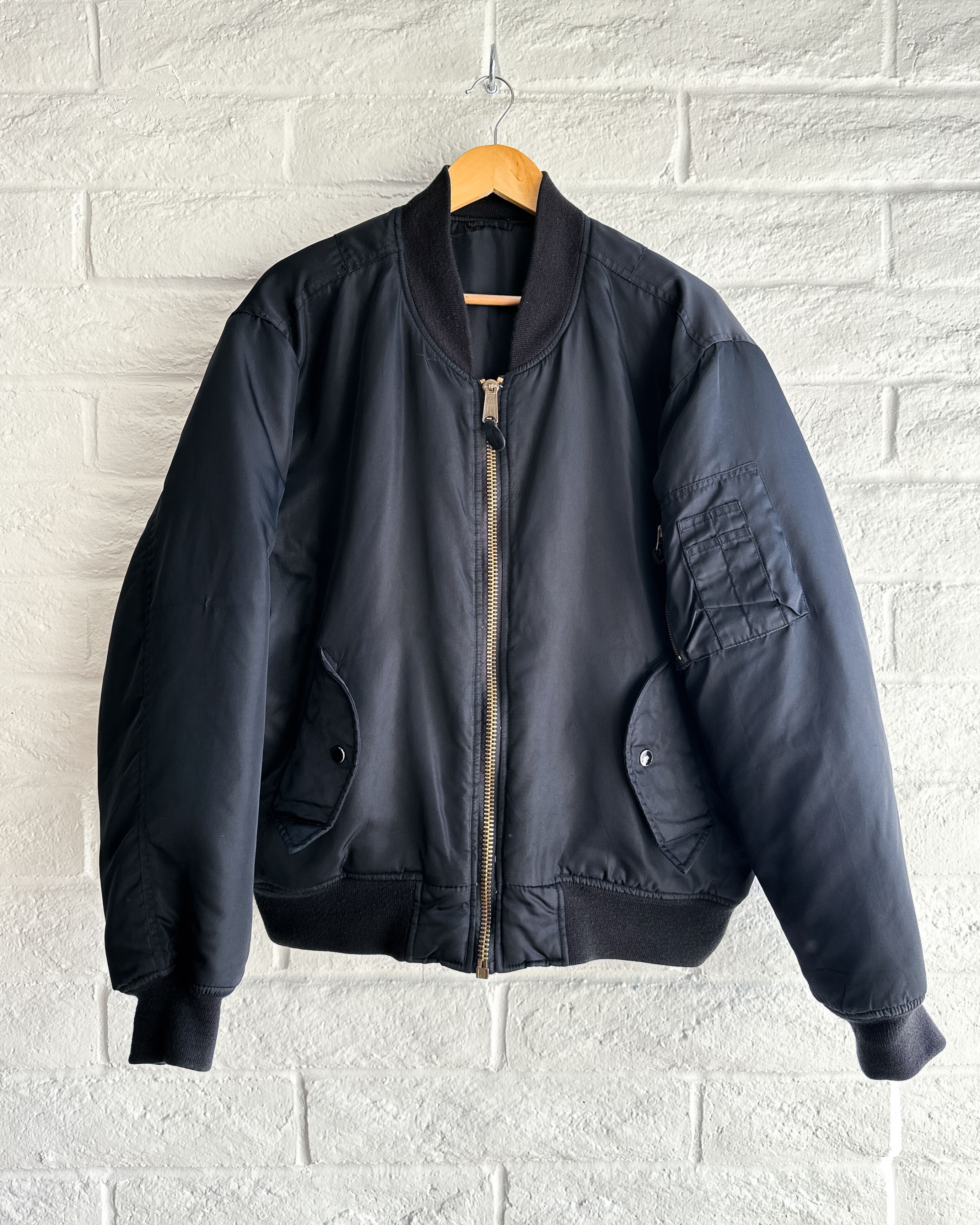 Vintage Vintage 90s Rothco MA-1 Bomber Jacket Black Nylon Men's XL Size US XL / EU 56 / 4 - 1 Thumbnail