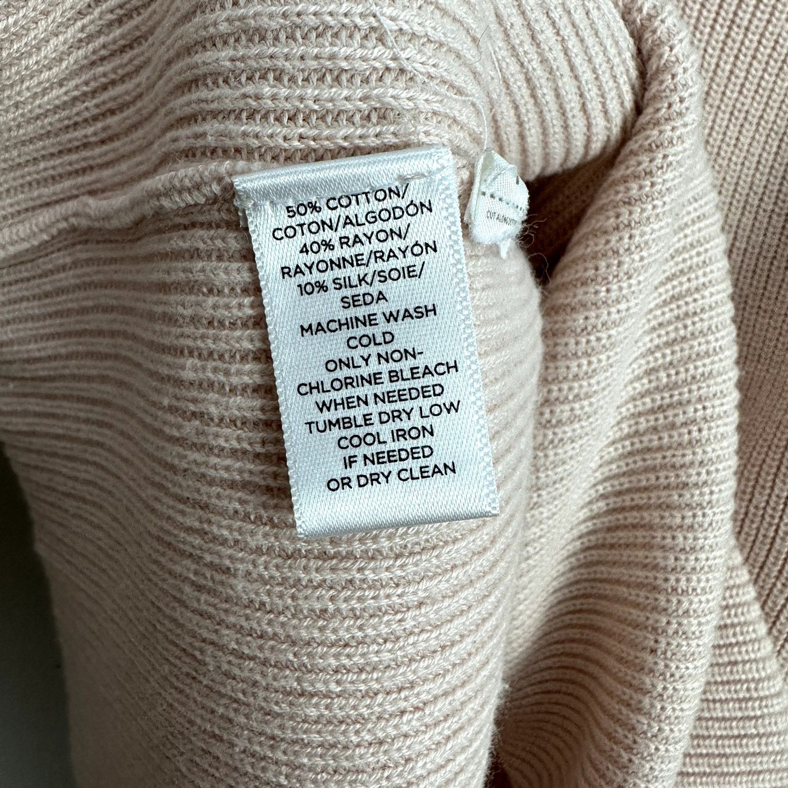 Loft Pink Tie Shoulder Ribbed Sweater Top S Size S / US 4 / IT 40 - 6 Thumbnail