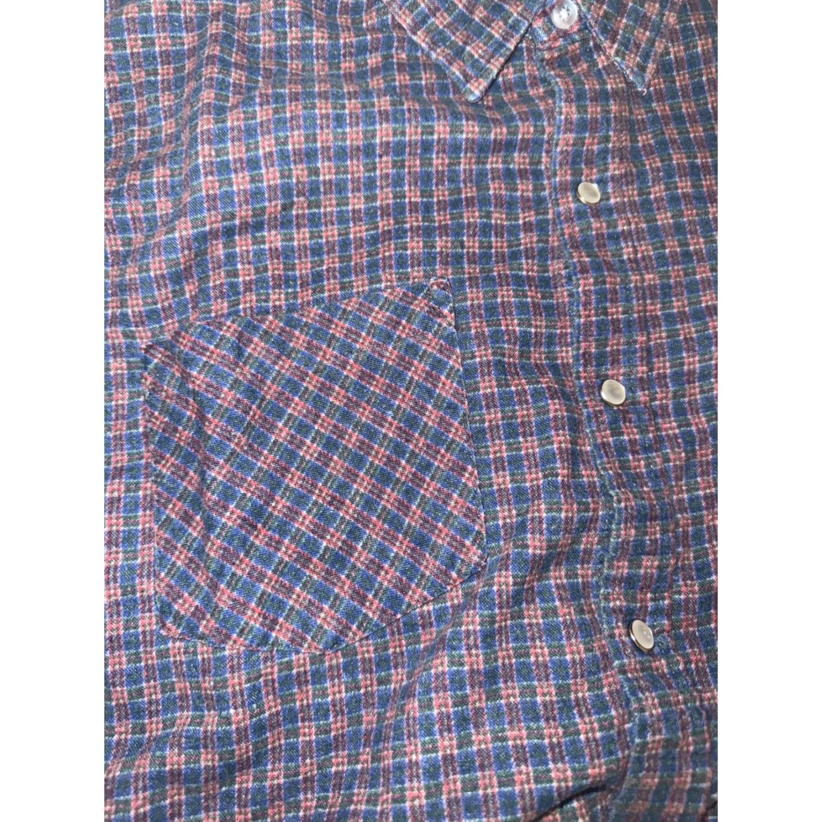 Haband Haband Men’s Flannel Shirt Plaid 2XL Pearl Snaps Multicolor Cotton Button-Up Long Sleeve Regular Mens Size US XXL / EU 58 / 5 - 4 Thumbnail