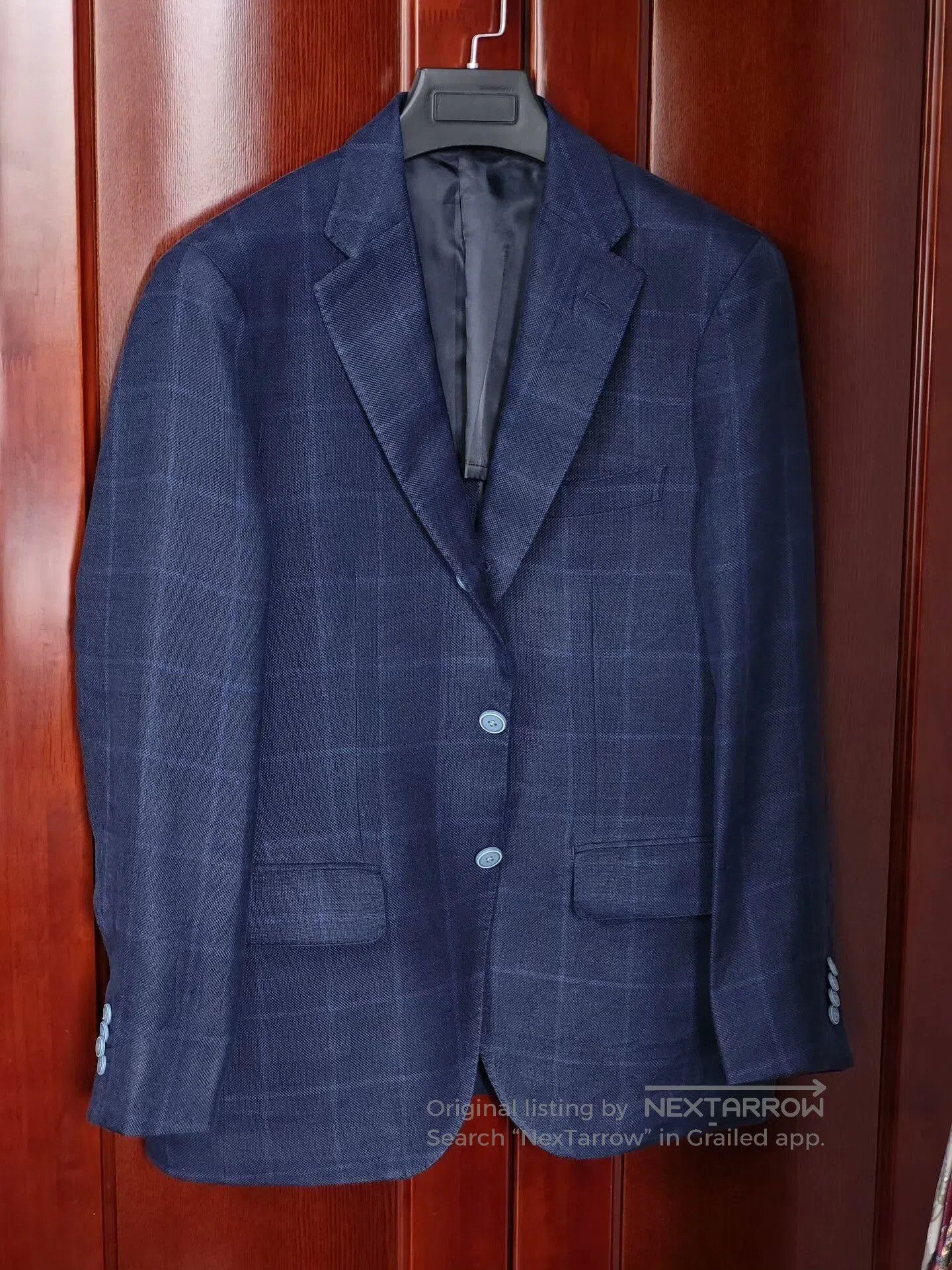 Ermenegildo Zegna Italian Zegna Blue Check Blazer. Size US M / EU 48-50 / 2 - 1 Thumbnail