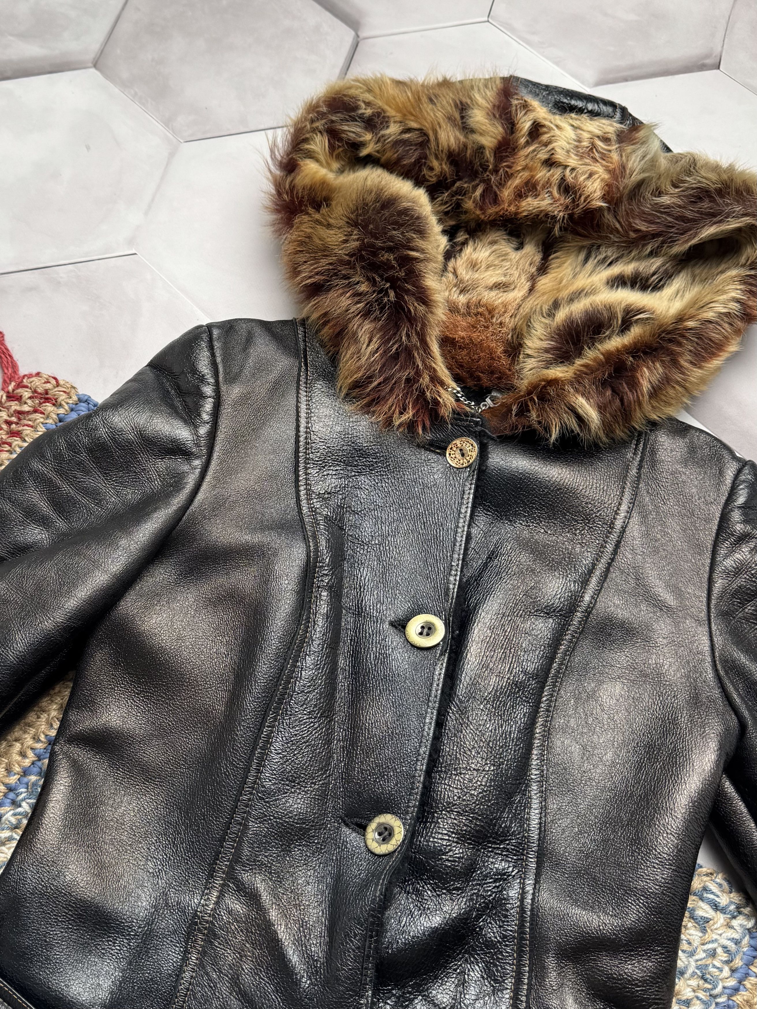 Japanese Brand Vintage Real Sheepskin Hooded Coat (E4) Size S / US 4 / IT 40 - 7 Thumbnail