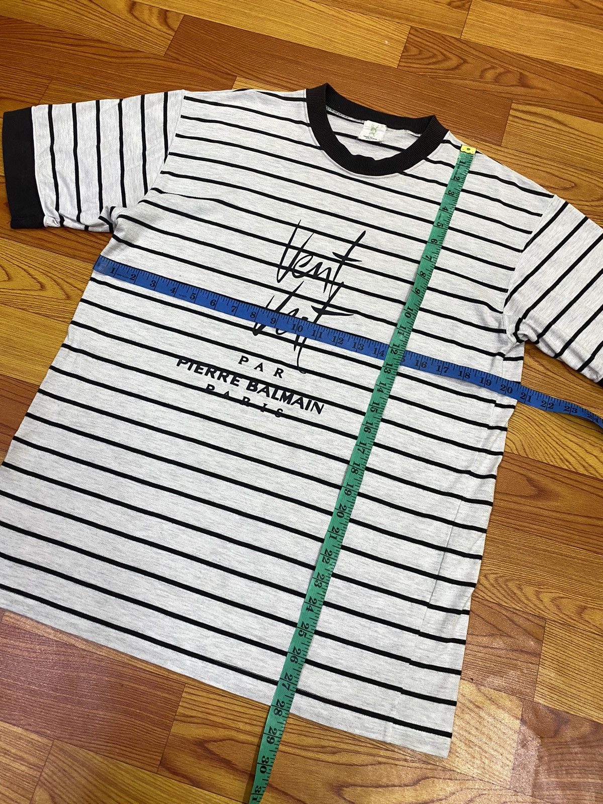 Designer × Pierre Balmain Vintage Pierre Balmain Stripe Tee Size US L / EU 52-54 / 3 - 7 Thumbnail