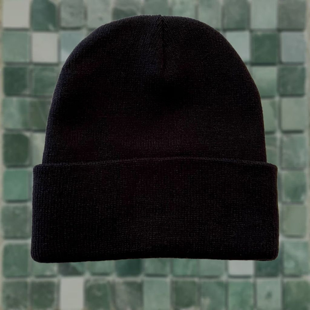Vintage Mens Embroidered Bob Marley Rock N’ Roll Reggae Fold-Over Beanie Hat Black Size ONE SIZE - 1 Thumbnail