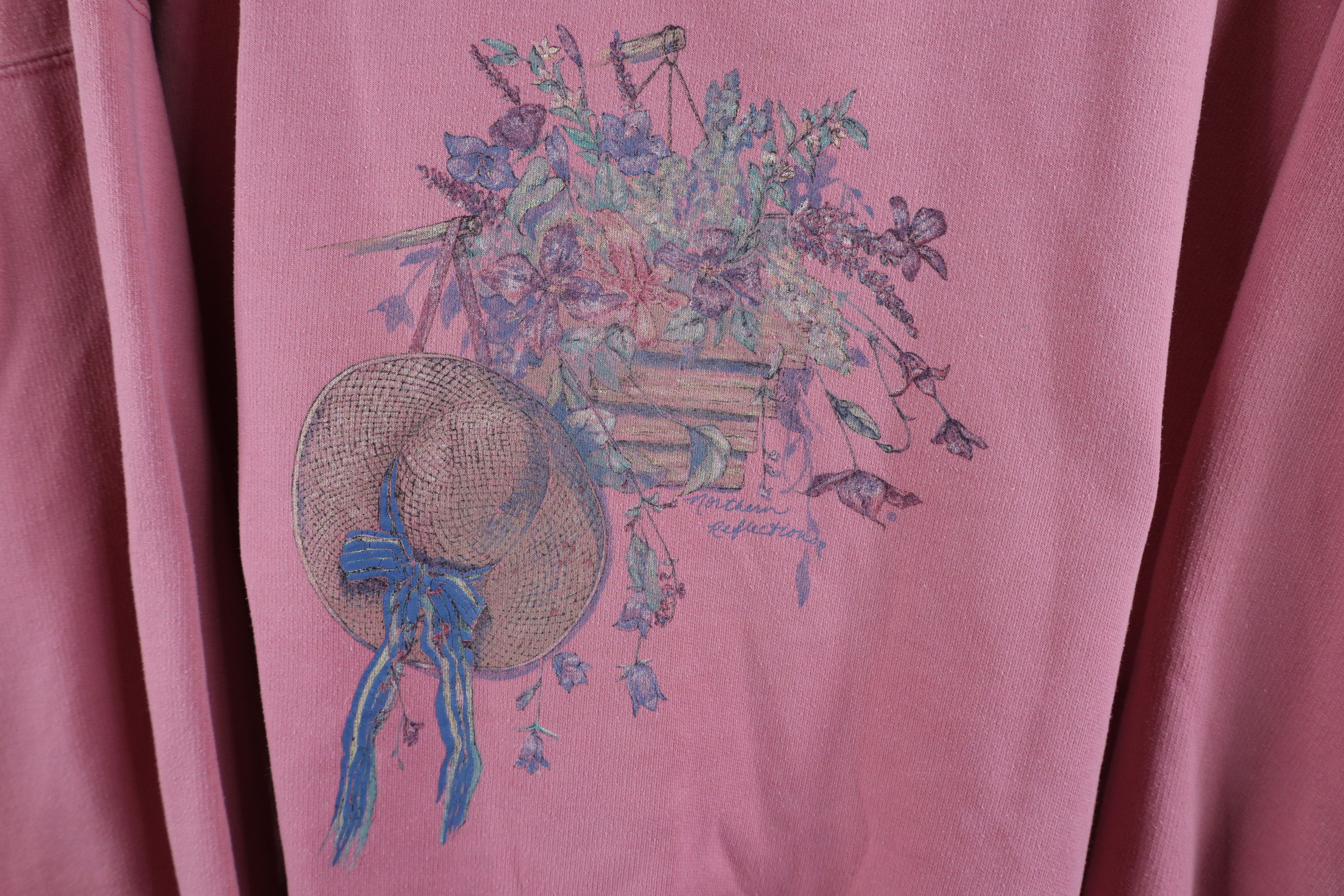 Vintage Vintage 90s Streetwear Nature Garden Flower Lace Sweatshirt Size M / US 6-8 / IT 42-44 - 4 Thumbnail