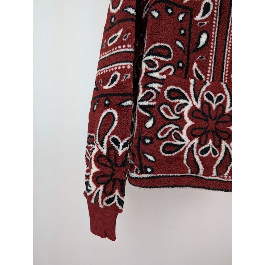 Amiri o1rshd1 Printed Bandana Fleece Hoodie in Red/Black Size US S / EU 44-46 / 1 - 5 Thumbnail