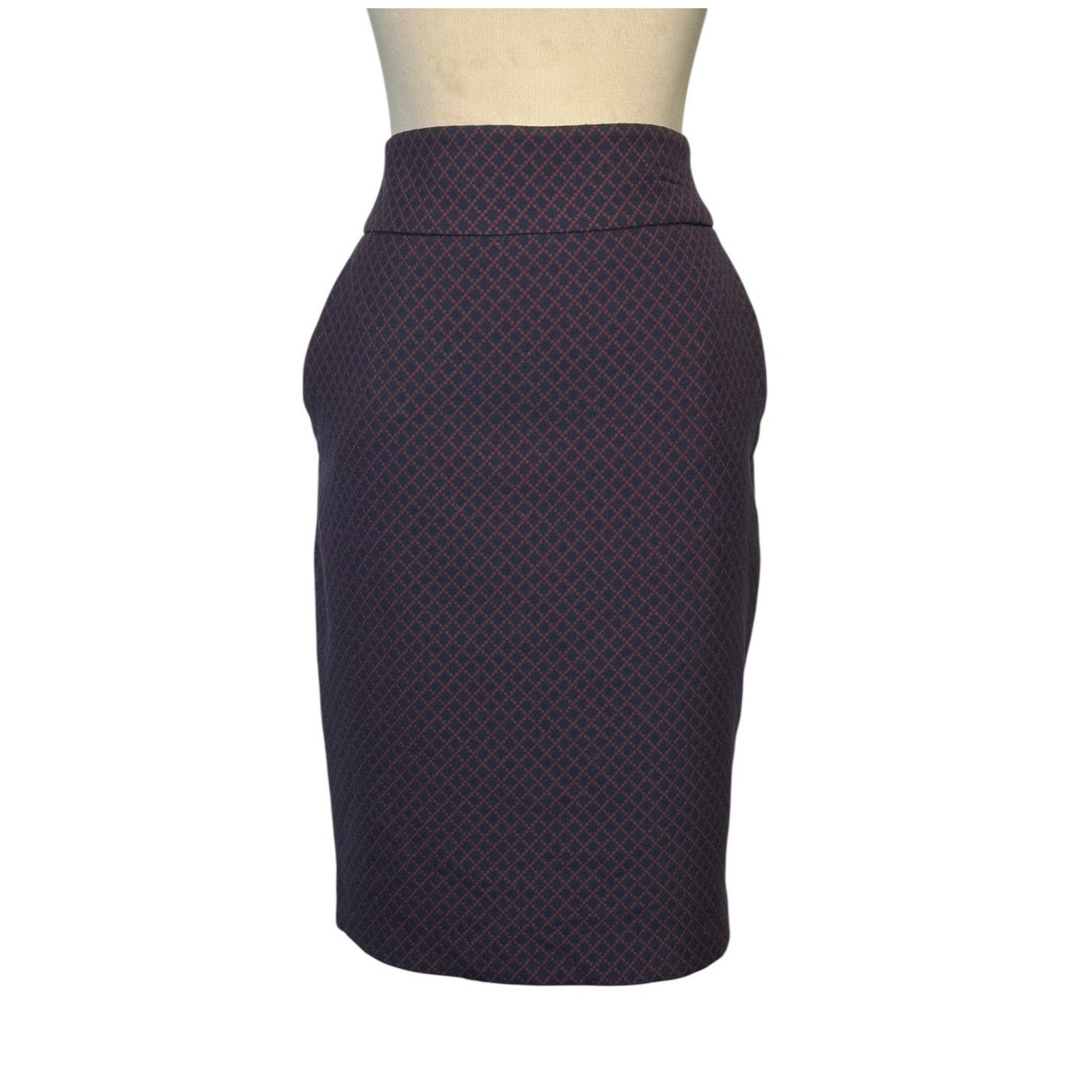 Express Express blue red geometrical print pencil skirt size 4 Size 27" / US 4 / IT 40 - 1 Thumbnail
