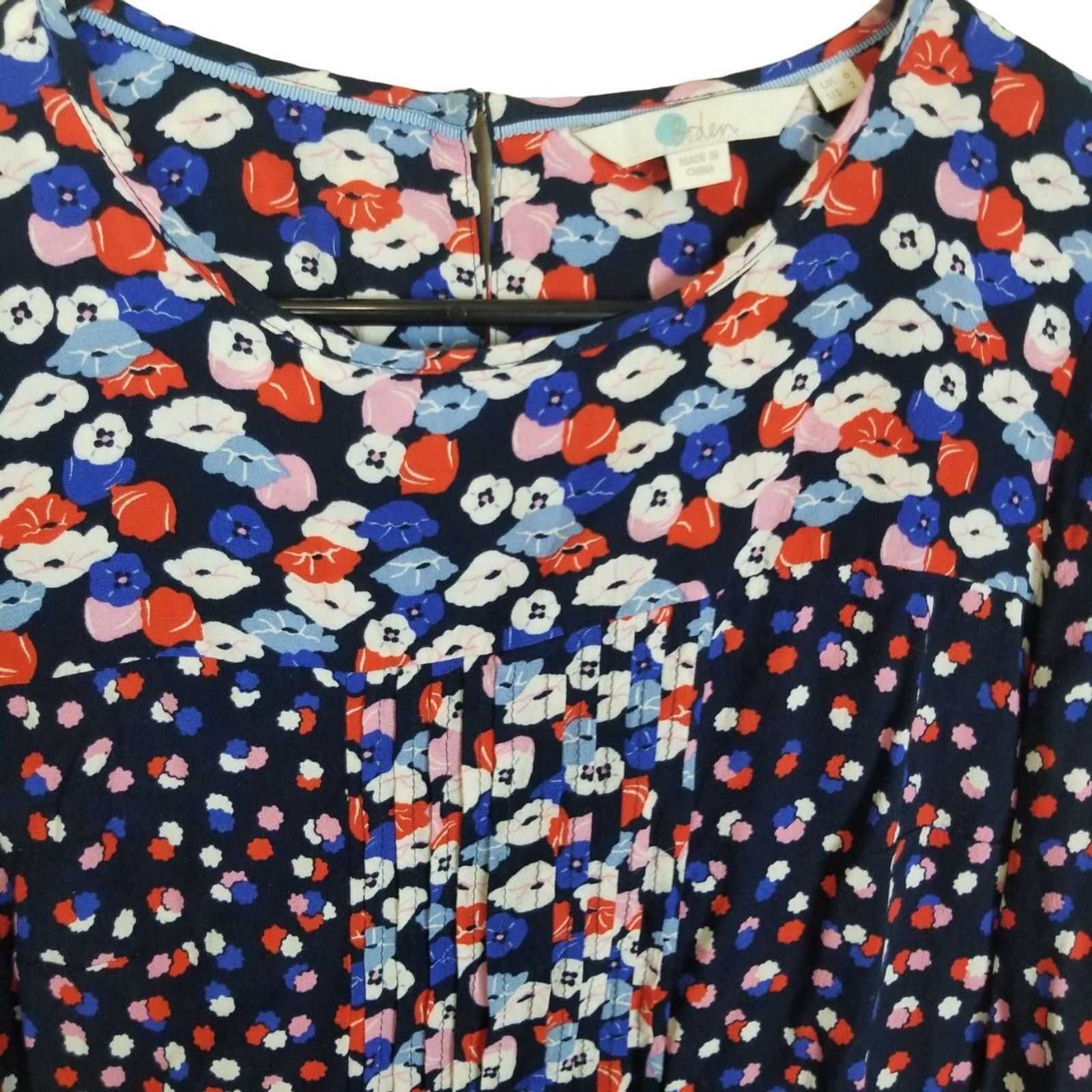 Boden Boden Womens Hotchpotch Ditsy Floral Top Size 2 Pintuck Size XS / US 0-2 / IT 36-38 - 3 Thumbnail