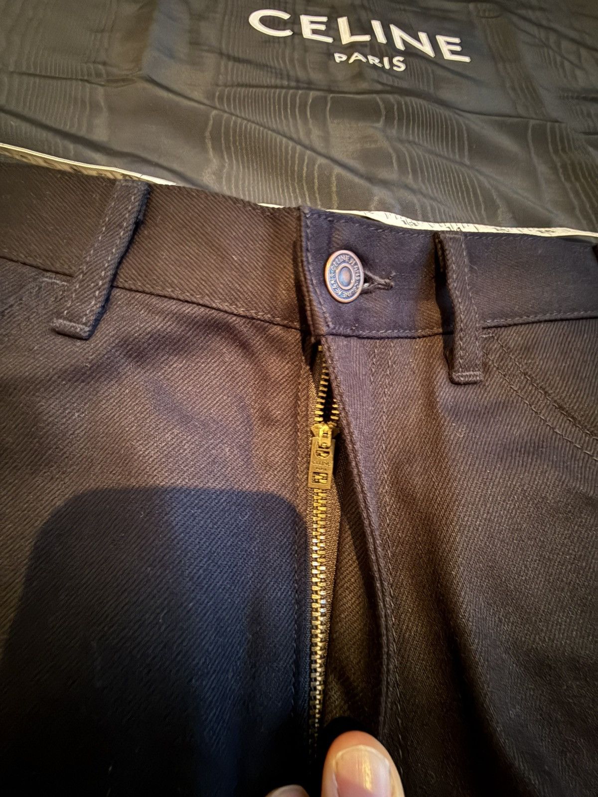 Celine Holy Grail FW21 Celine raw hem flared dylan black jeans 30 Size US 30 / EU 46 - 19 Thumbnail