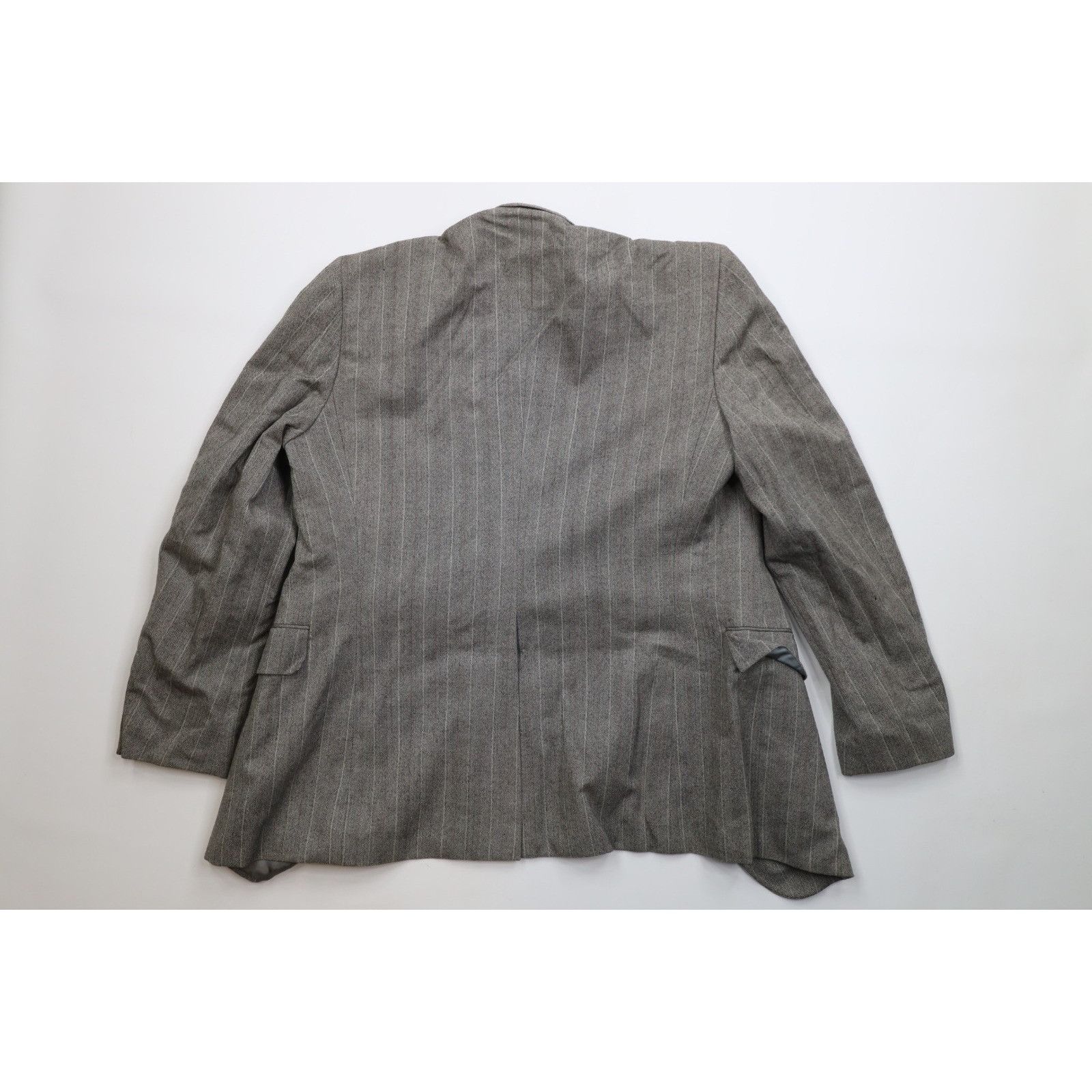 Vintage Vintage 70s Heavy Wool Herringbone 3 Piece Suit Wedding Size 44L - 10 Thumbnail
