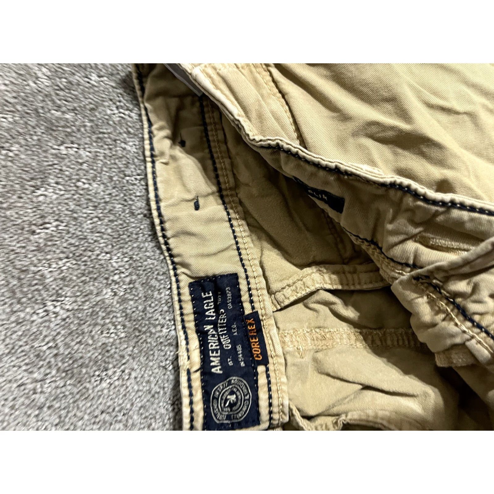 American Eagle Outfitters American Eagle Slim Fit Khaki Pants 30x32 Beige Flat Front Stretch Casual Mens Size US 30 / EU 46 - 5 Thumbnail