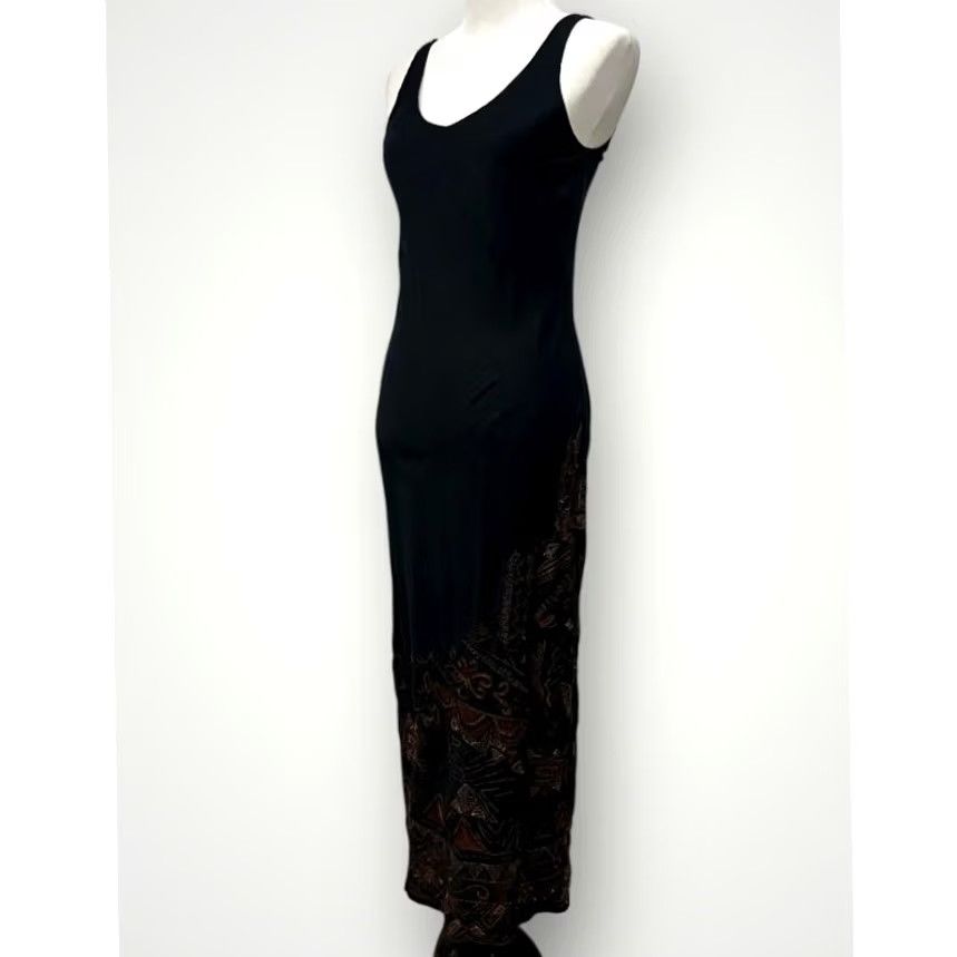 Vintage Chico’s Maxi Dress 100% Cotton Lightweight Embroidered Sleeveless Black Sz S (0) Womens Dress Size S / US 4 / IT 40 - 4 Thumbnail