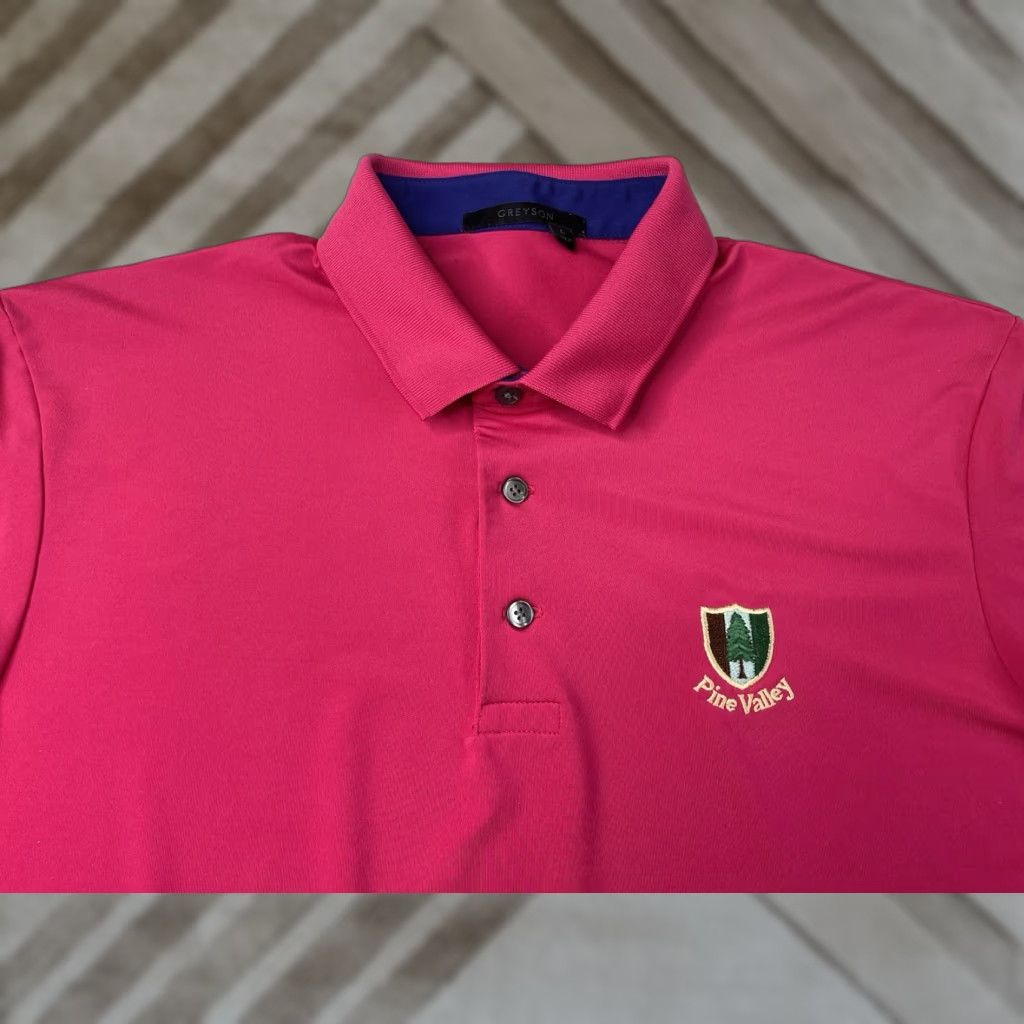 Vintage Greyson Polo Shirt Mens Large - Pink Golf Performance Logo Button Collar Short Sleeve Jersey Moisture Wicking Size US L / EU 52-54 / 3 - 1 Thumbnail