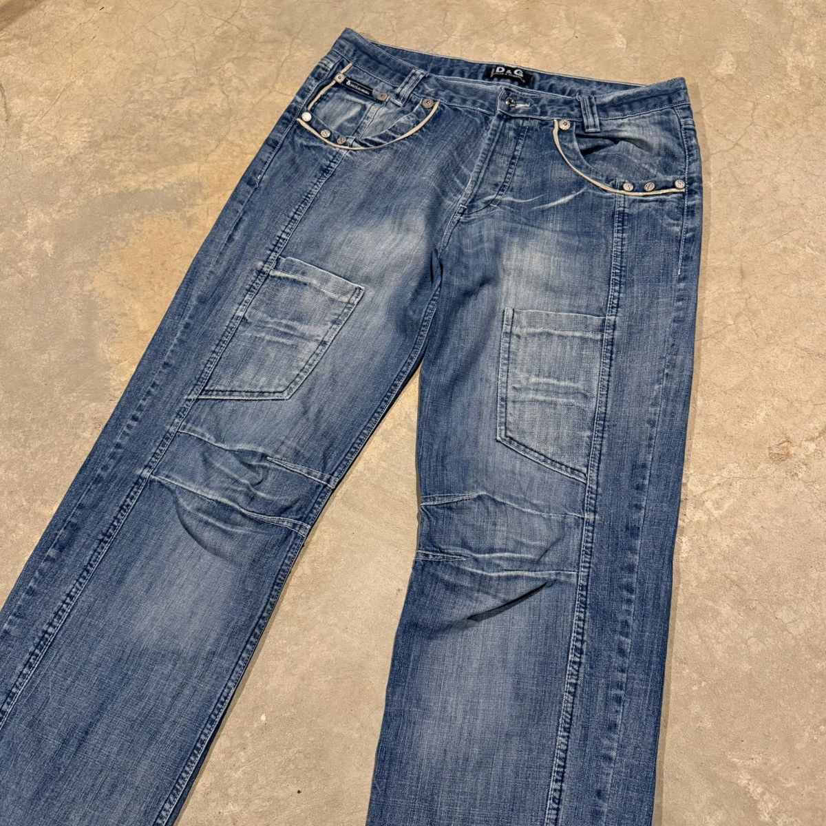 Dolce & Gabbana Vtg 2000s Dolce & Gabbana Faded Baggy Denim Grunge ERD Y2K Size US 34 / EU 50 - 3 Thumbnail