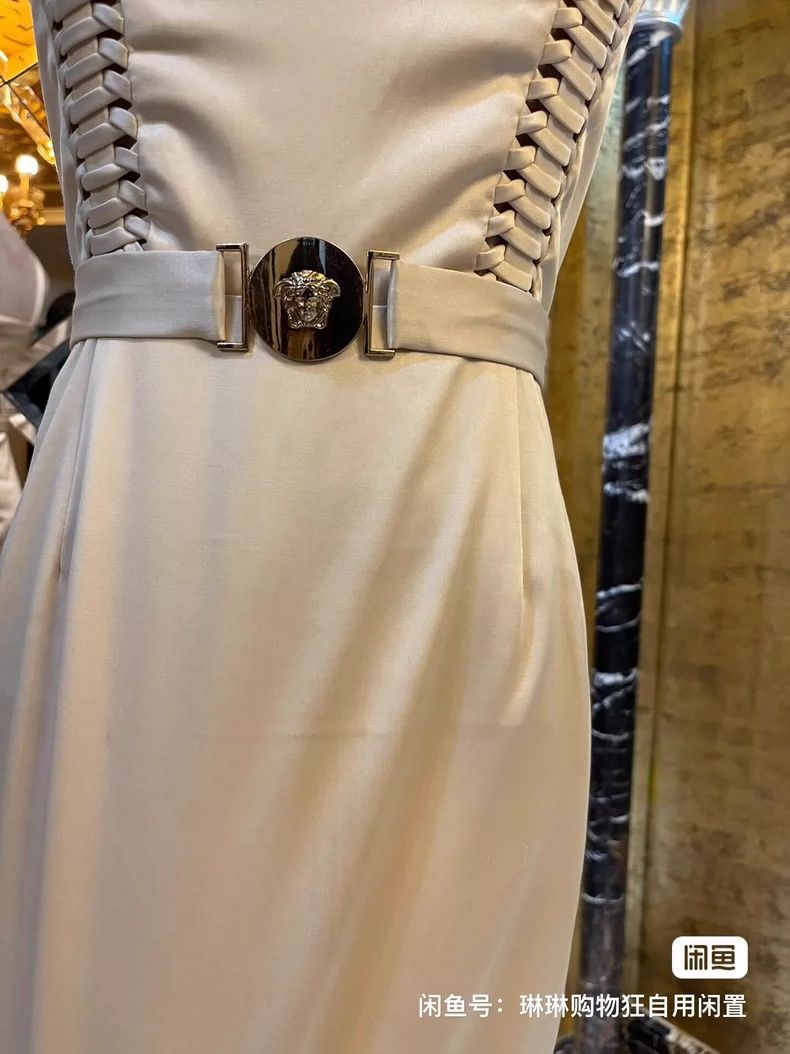 Versace Versace Satin champagne dress dress three-dimensional slim Size M / US 6-8 / IT 42-44 - 5 Thumbnail