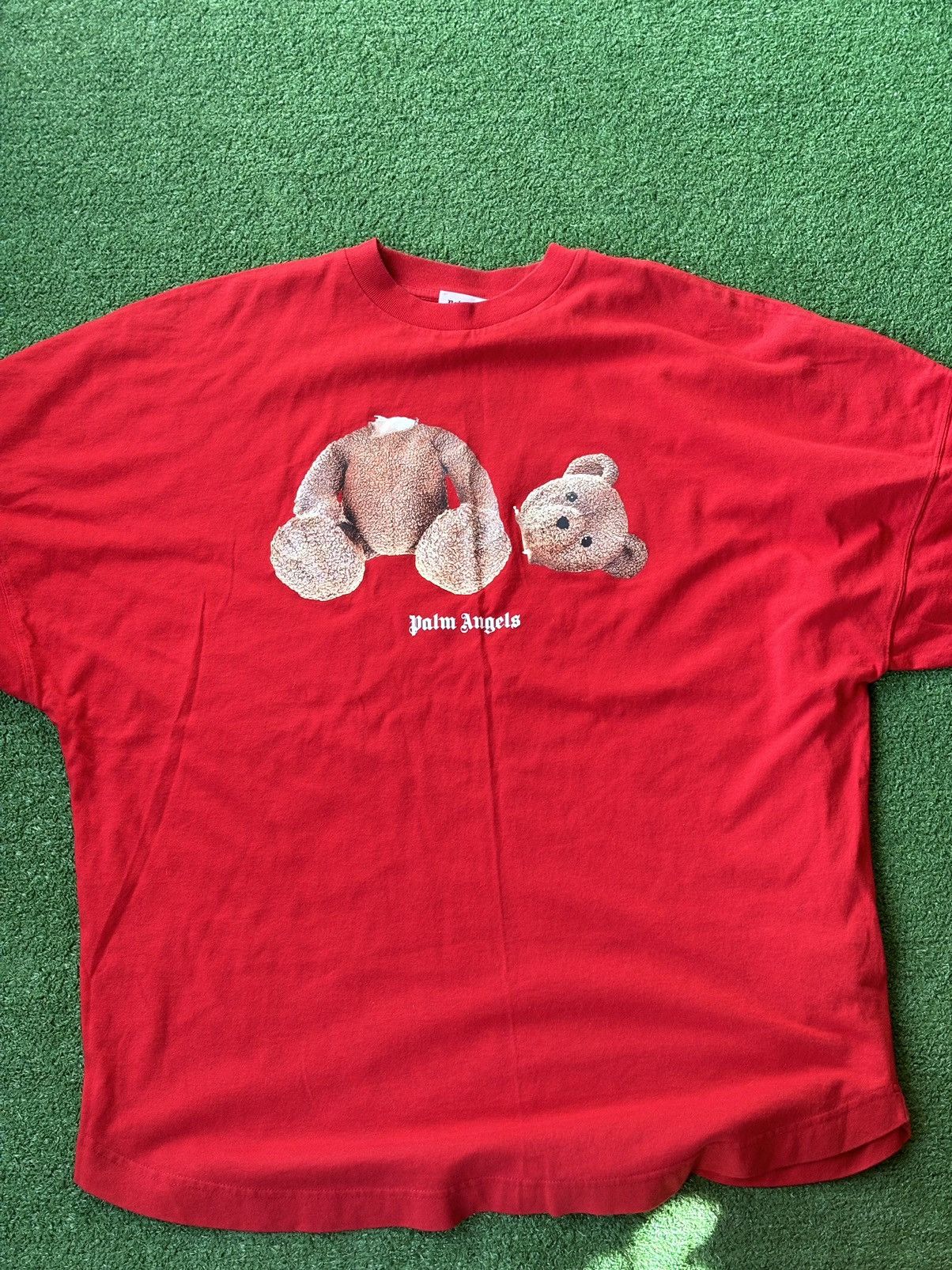 Palm angels red bear tee size good M