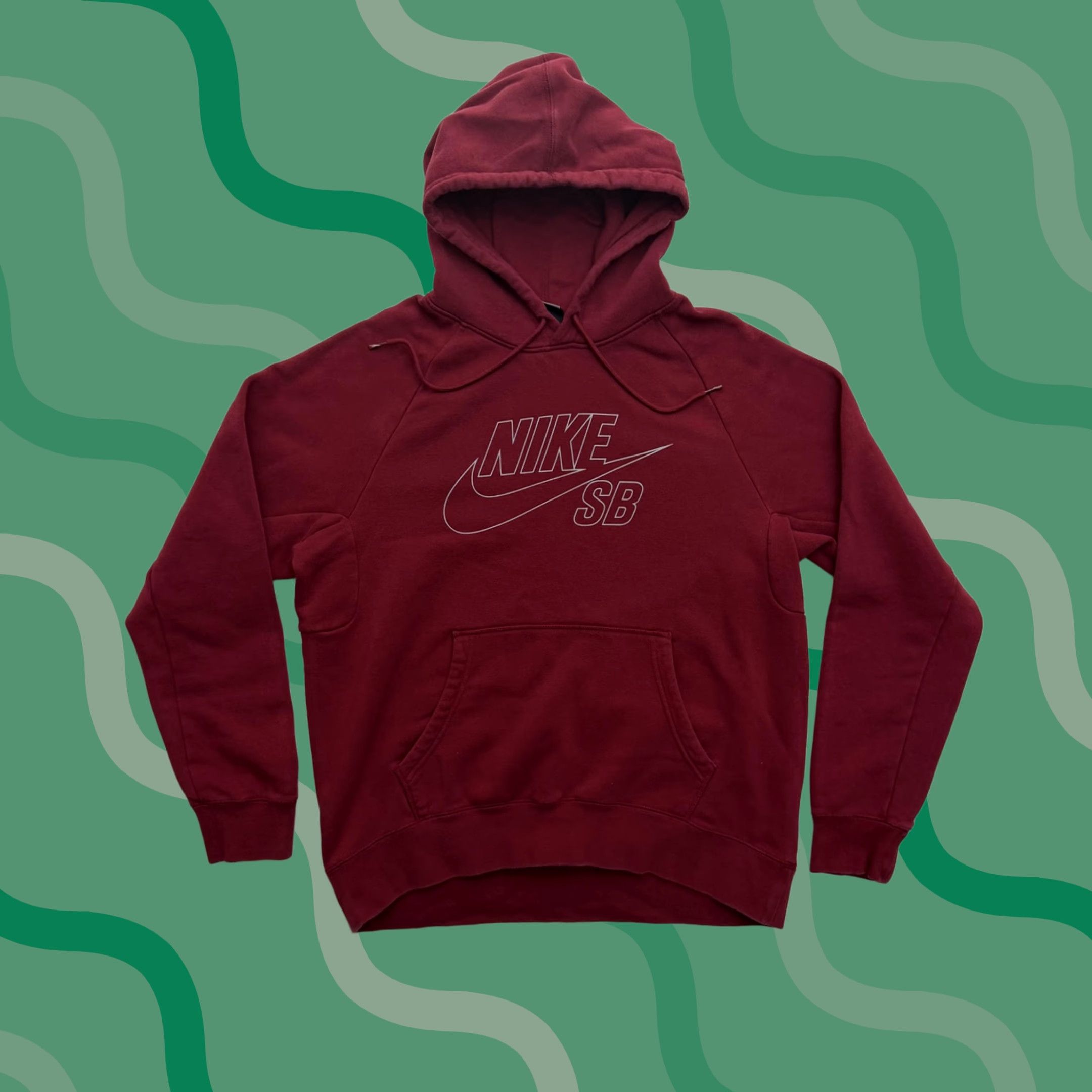 Nike Nike SB Hoodie Mens Large Red Fleece Pullover Graphic Print Skateboarding Sweater Crew Neck Zipless Pockets Size US L / EU 52-54 / 3 - 1 Thumbnail