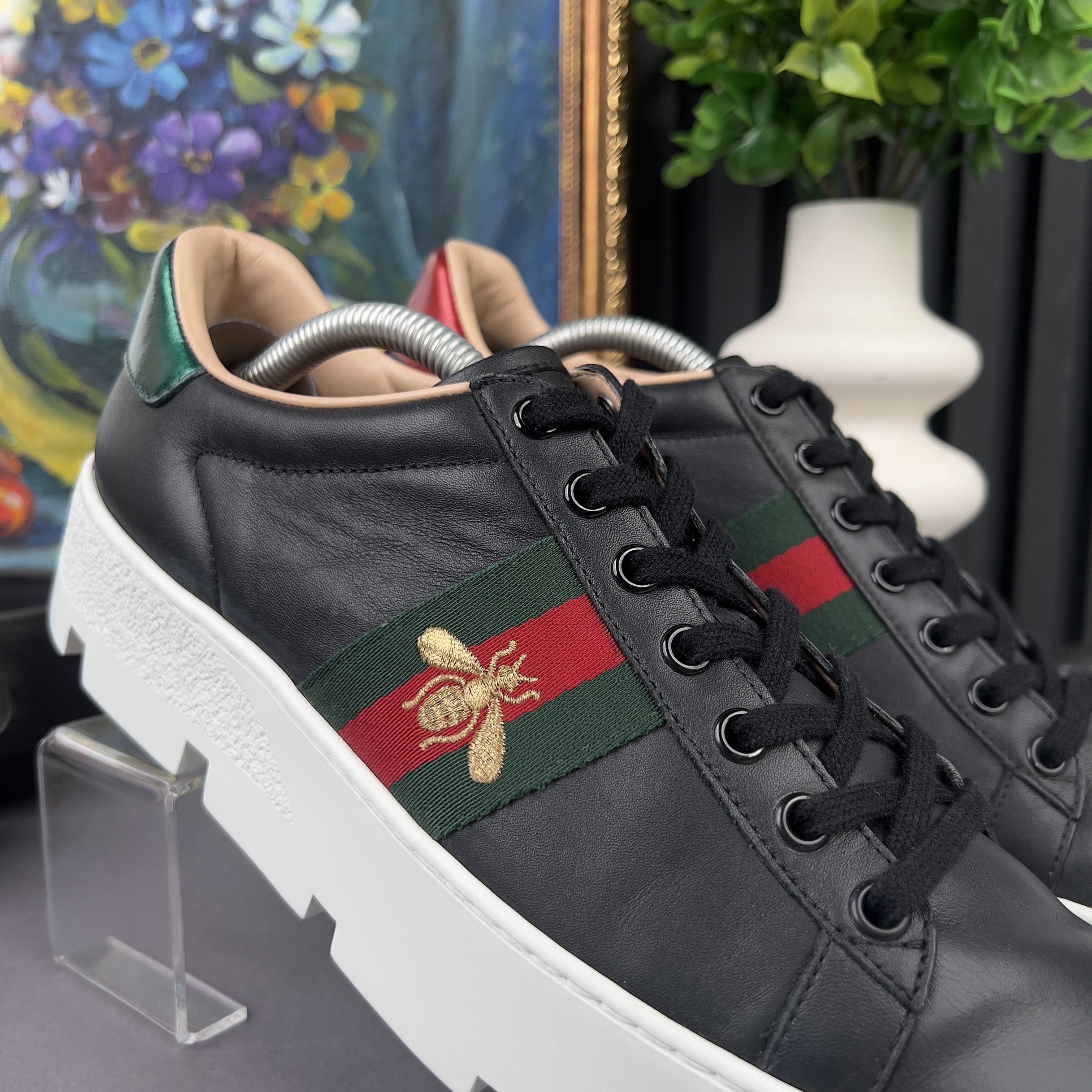 Gucci RRP$990 Gucci Ace Sneaker Web Bee Embroidered Platform Size US 7.5 / IT 37.5 - 7 Thumbnail
