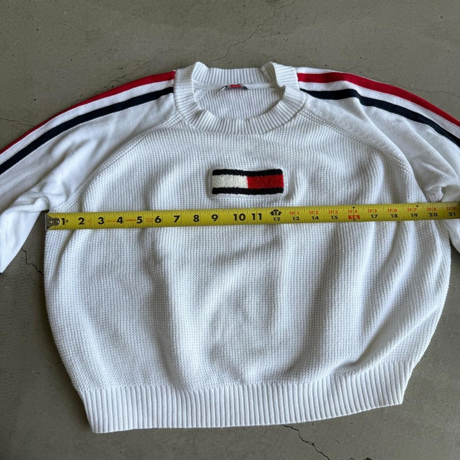 Tommy Hilfiger Tommy Jeans / Flag Patch Cropped Sweater / ivory Size M / US 6-8 / IT 42-44 - 4 Thumbnail