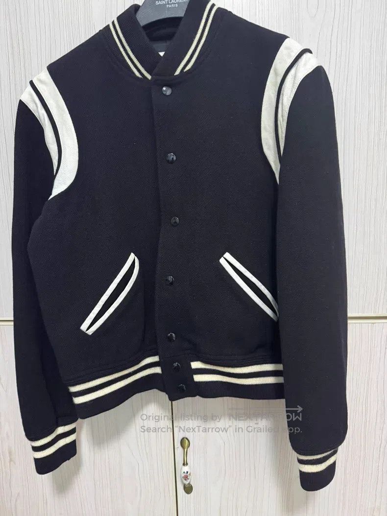 Saint Laurent Paris Saint Laurent Paris Black and White Leather Trim Wool Base Size US M / EU 48-50 / 2 - 1 Thumbnail