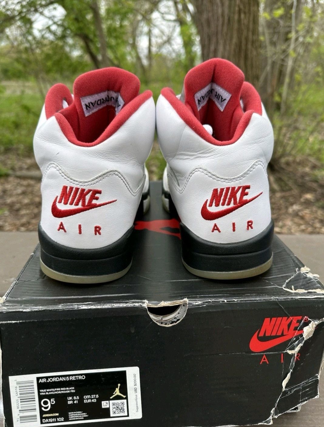 Jordan Brand Nike Air Jordan Retro 5 Fire Red 2020 DA1911102 Size 9.5 Men Size US 9.5 / EU 42-43 - 5 Thumbnail