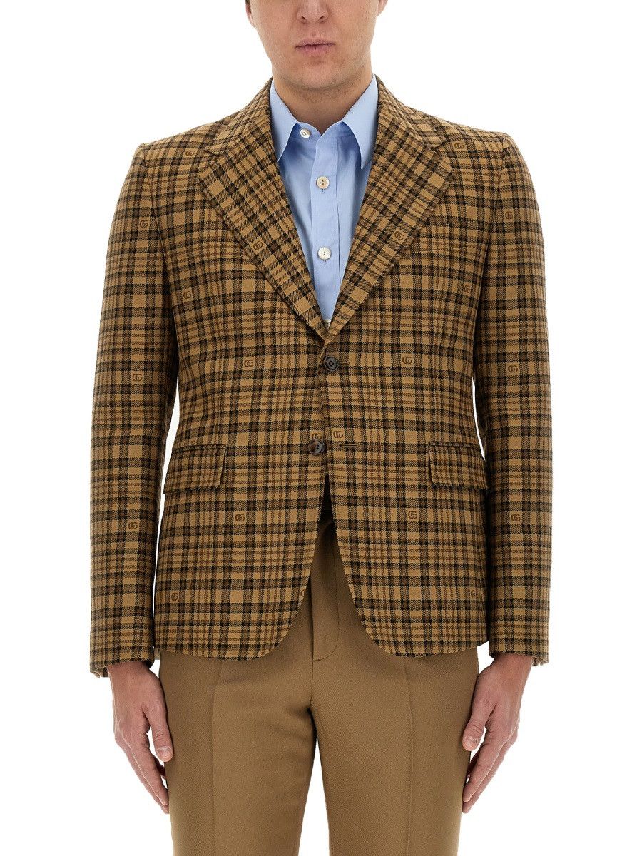 Gucci GUCCI JACKET WITH DOUBLE G - BEIGE (IT 50) Size US L / EU 52-54 / 3 - 1 Thumbnail