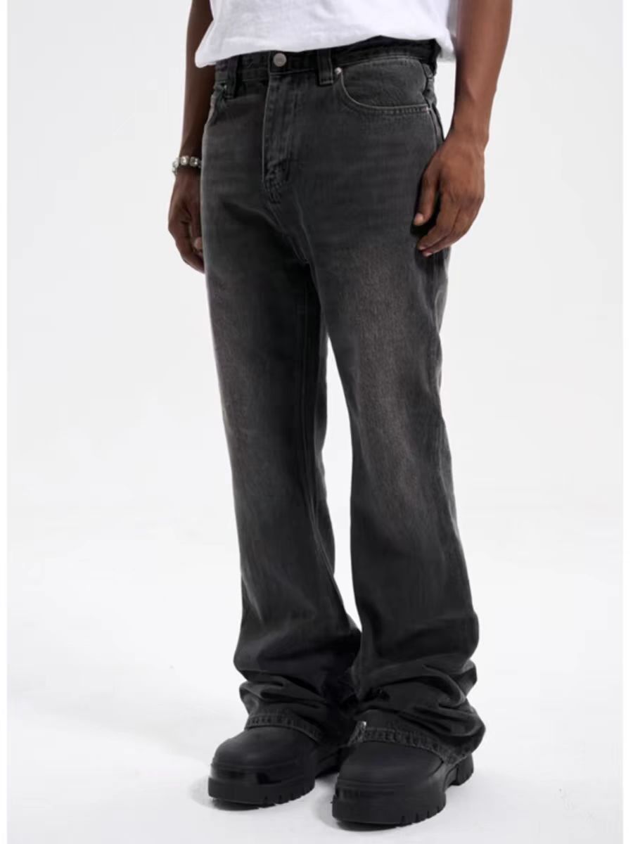 Japanese Brand × Jean Vintage washed high street style loose micro flare jeans Size US 30 / EU 46 - 1 Thumbnail
