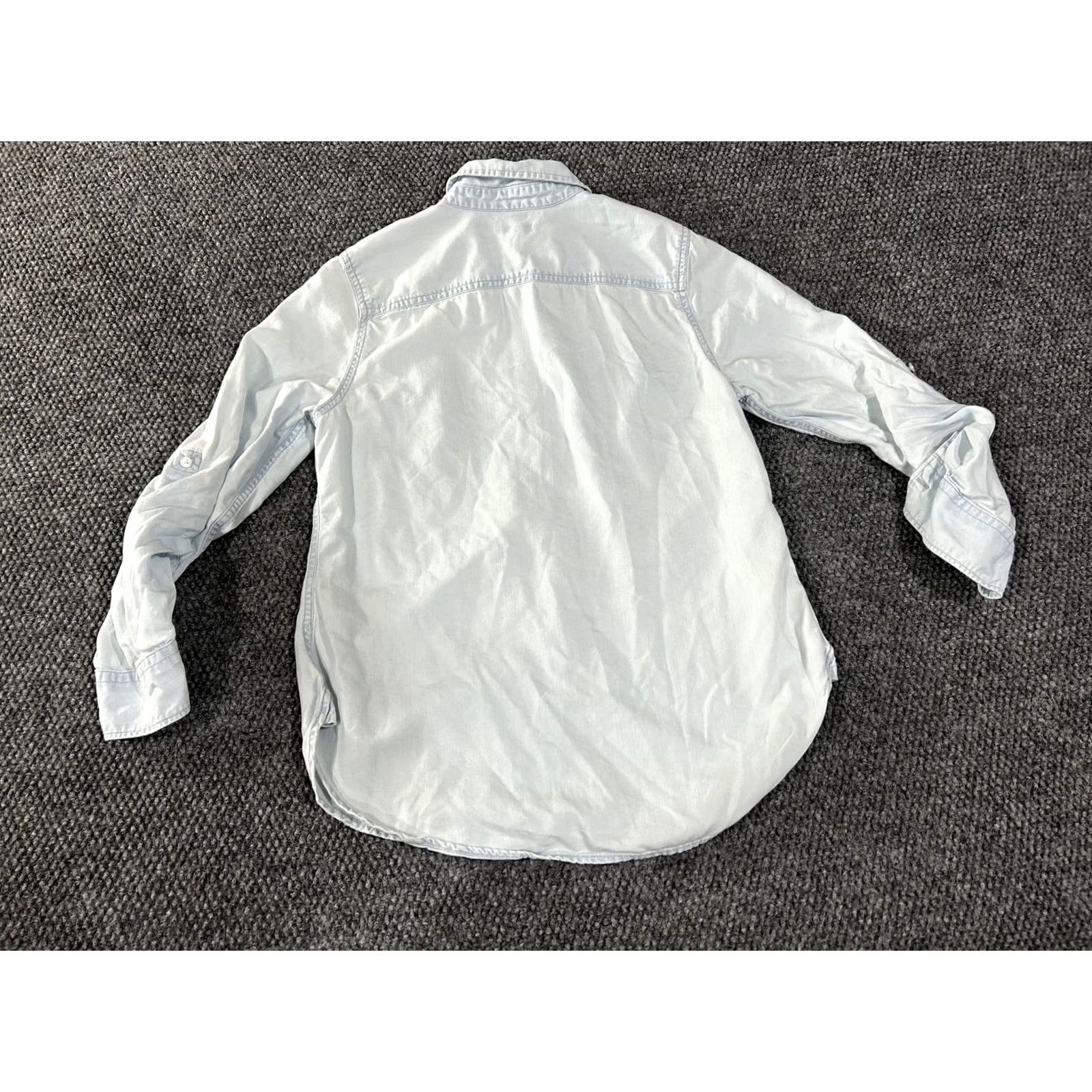 Talbots Talbots Shirt Womens Petite Medium Light Blue Button Front Roll Tab Sleeve Collared Casual Size M / US 6-8 / IT 42-44 - 6 Thumbnail