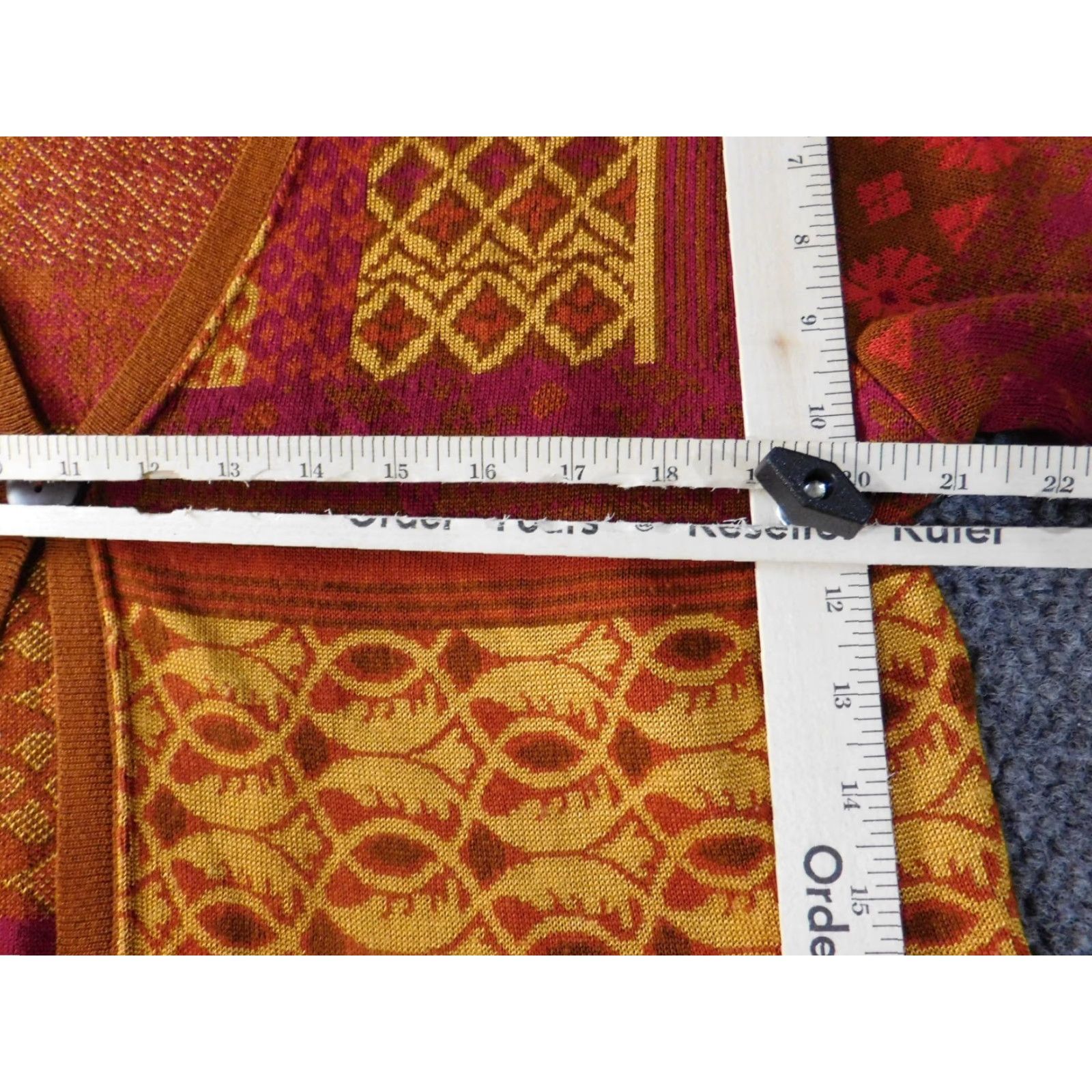 Coldwater Creek Coldwater Creek Cardigan Sweater Womens M Red Tribal V-Neck Button Open短 Size M / US 6-8 / IT 42-44 - 5 Thumbnail