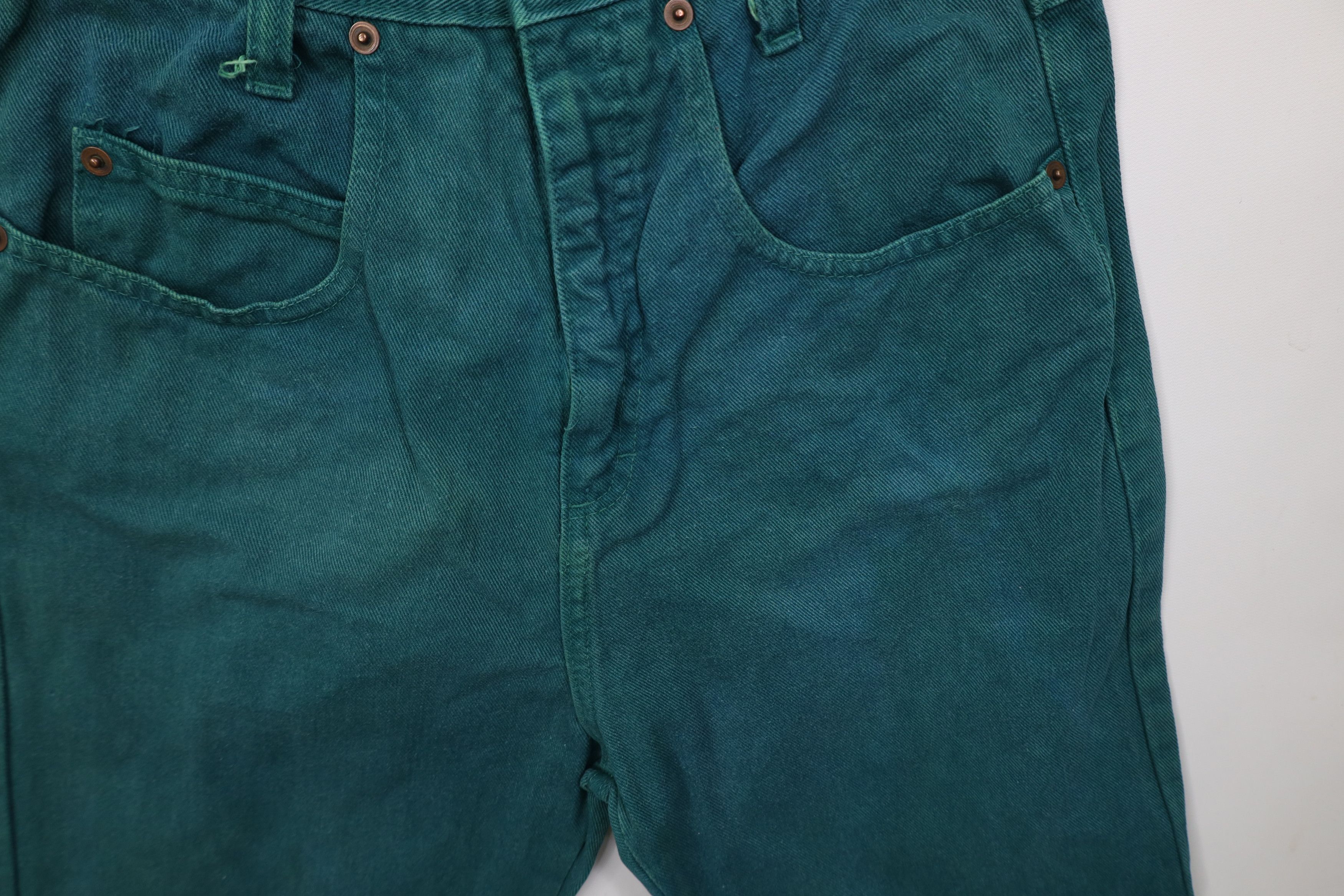 Vintage Vintage 90s Streetwear Relaxed Straight Leg Jeans Green Size 25" / US 0 / IT 36 - 6 Thumbnail