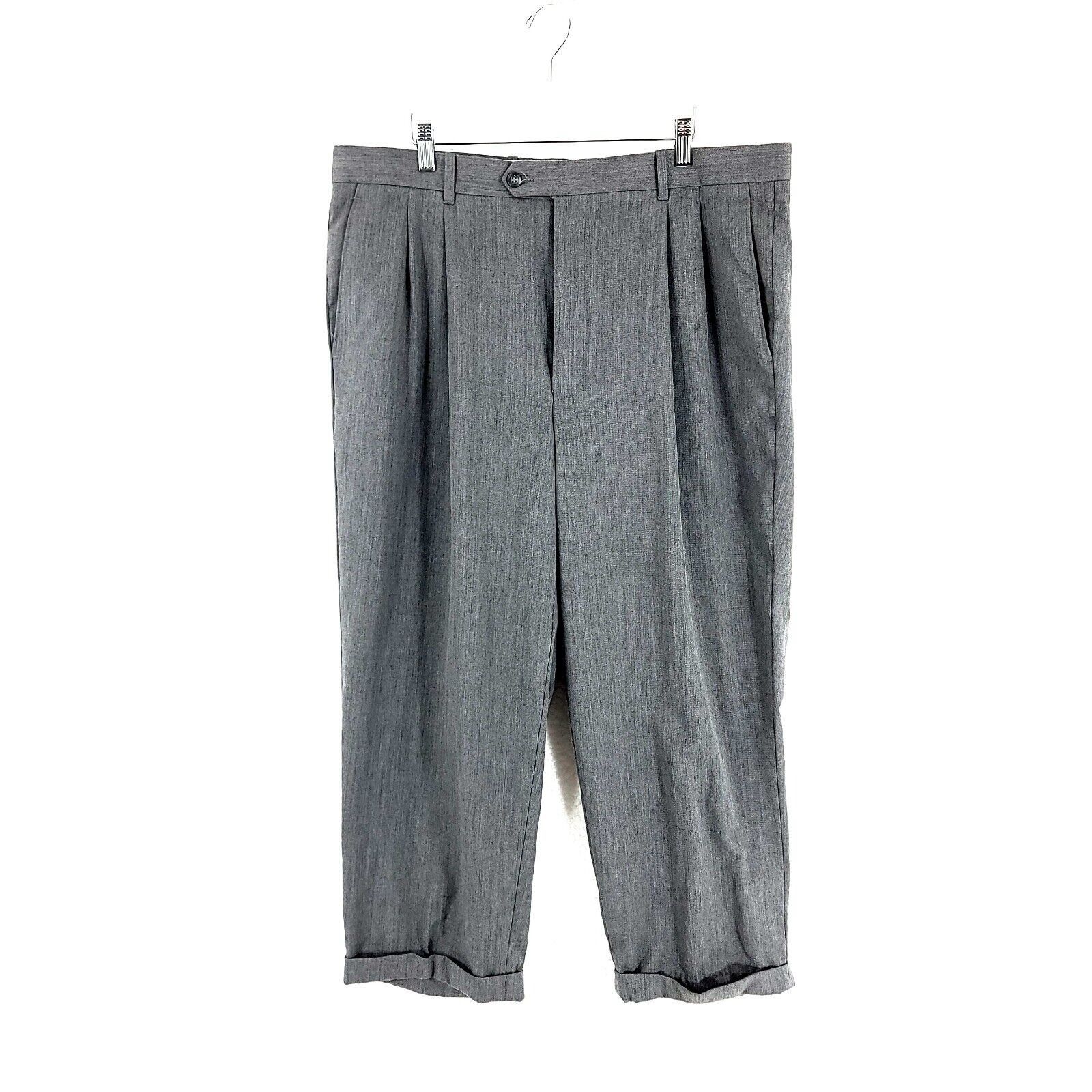 Joseph & Feiss Joseph & Feiss International Wool Twill Gray Pleated Cuffed Size 40R - 1 Thumbnail