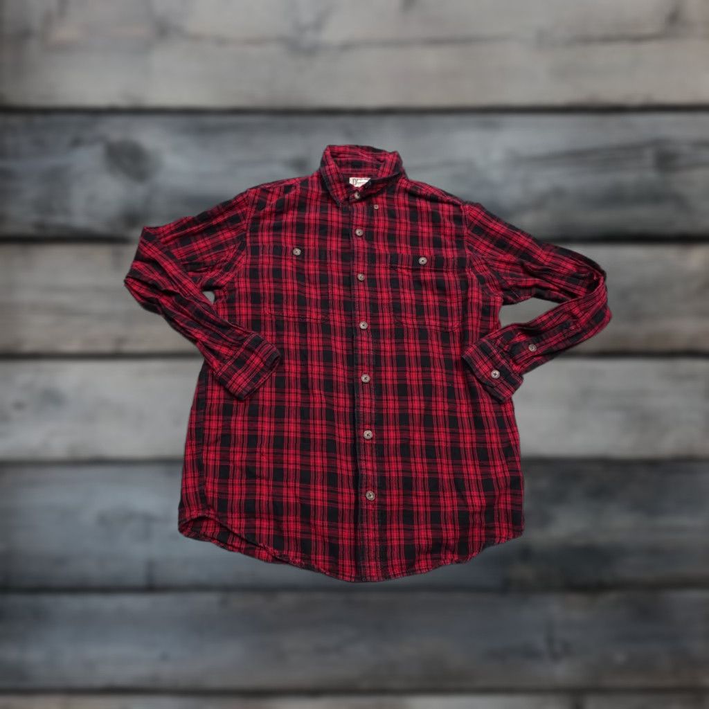 Lumberjack Duluth Free Swingin Flannel Mens Large Red Plaid Heavyweight Lumberjack Button-Up Shirt Size US L / EU 52-54 / 3 - 1 Thumbnail