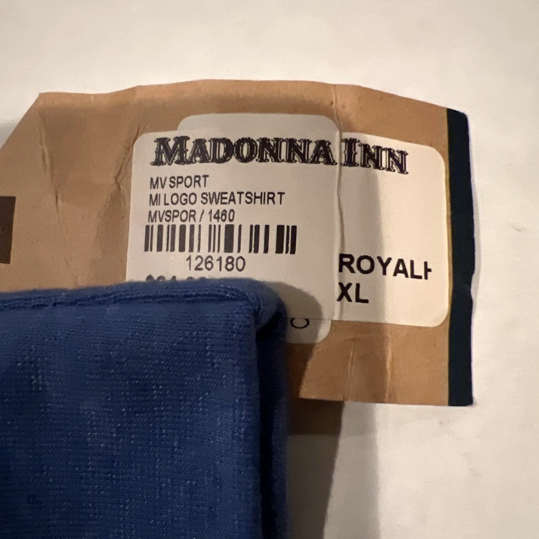 Vintage MV Sport Hoodie Mens XL Blue Official Madonna Inn Hotel San Luis Obispo Sweatshirt Hooded Crew Neck Graphic Print Pockets Logo Vintage: No Size US L / EU 52-54 / 3 - 5 Thumbnail