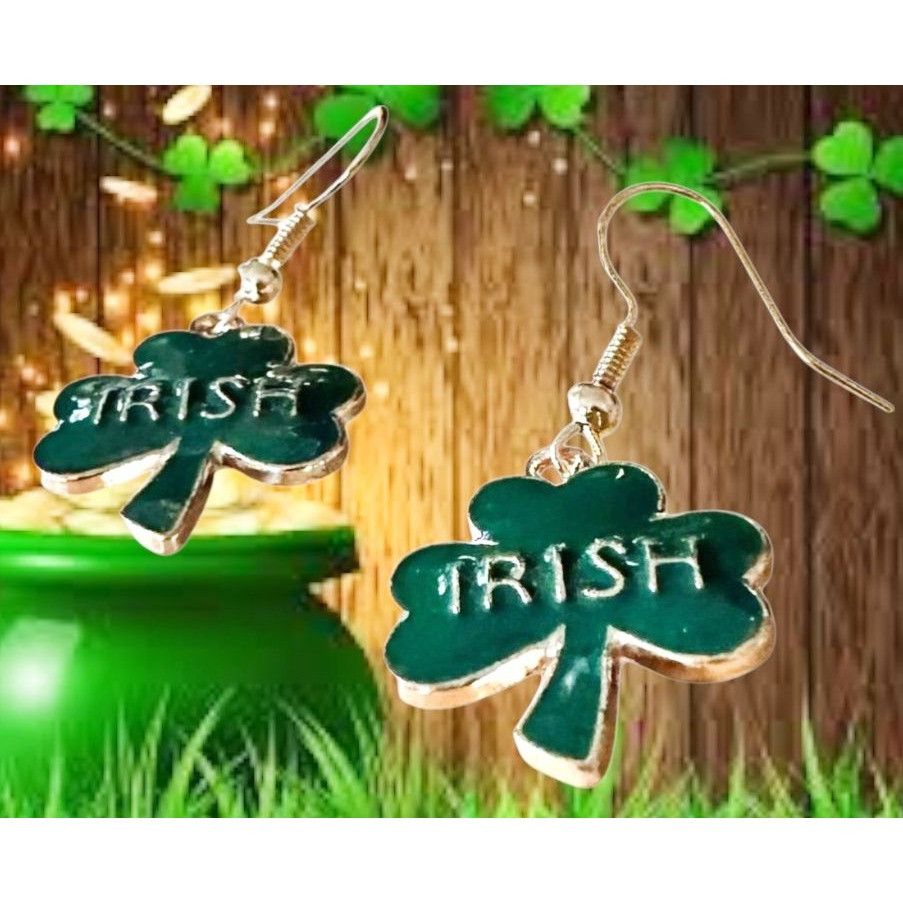 Handmade St Patricks Day Shamrock Earrings Dangle Hooks New Irish Fes Size ONE SIZE - 5 Thumbnail