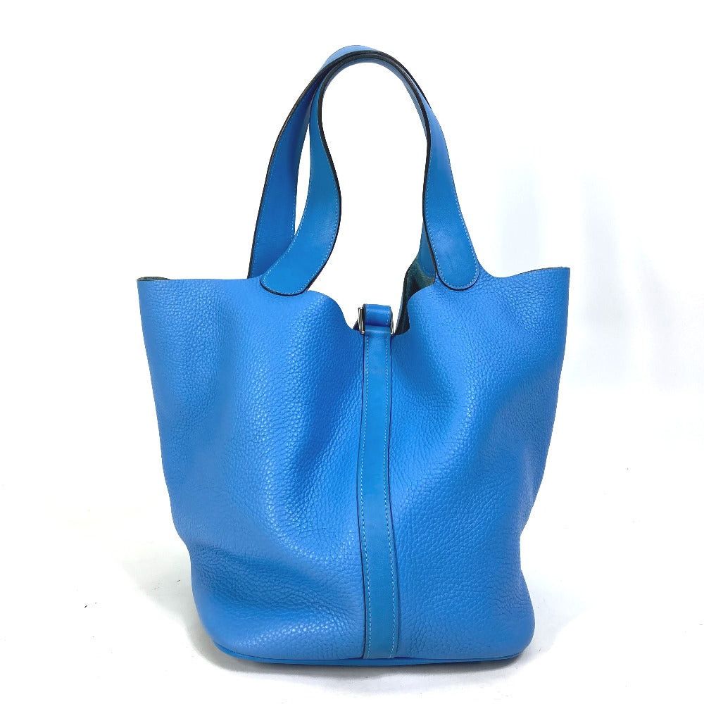 Hermes Hermes Picotin Rock Touch Gm Briefcase Tote Bag Handbag Trillon Clemence Women Blue Paradise Size ONE SIZE - 1 Thumbnail